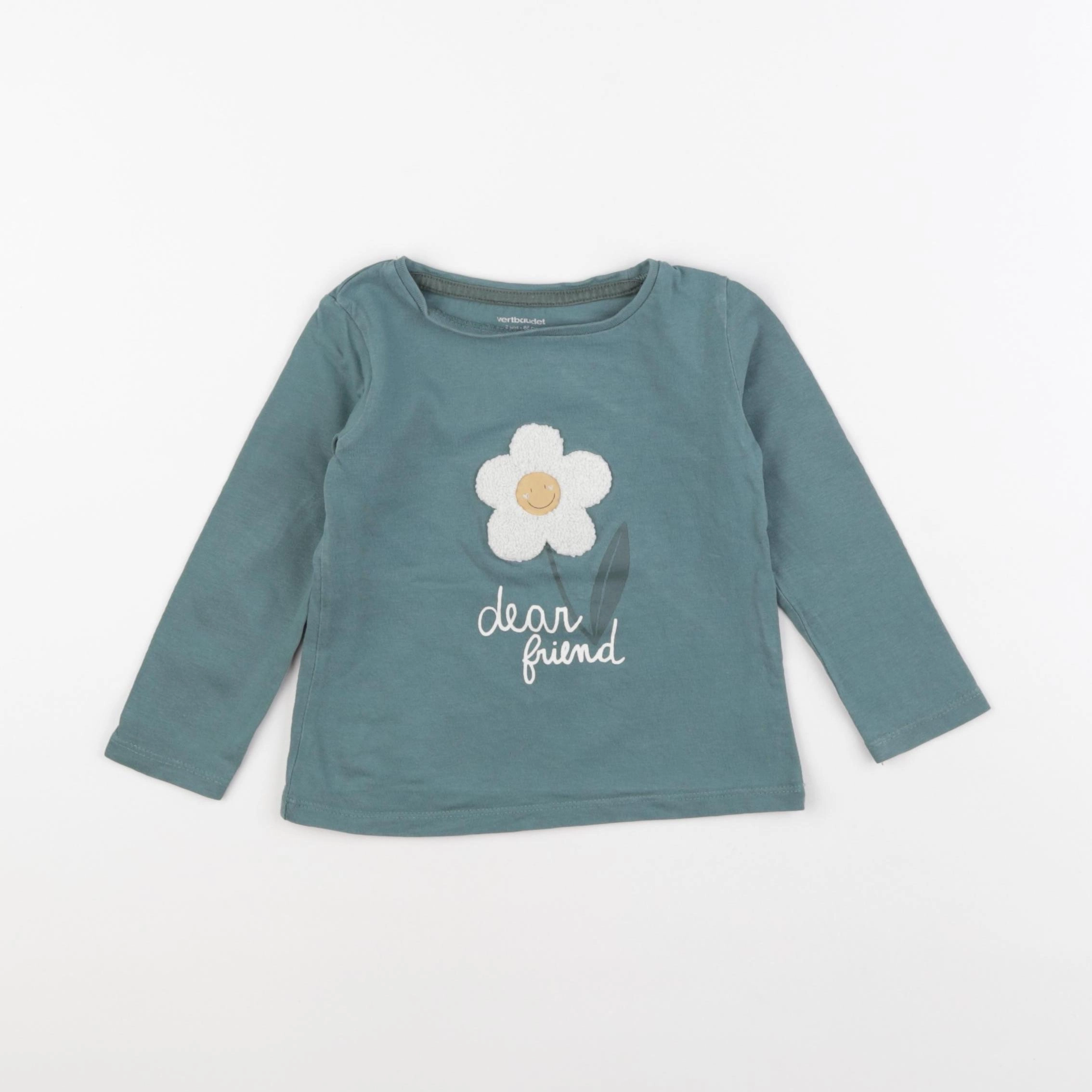 Vertbaudet - tee-shirt vert - 2 ans