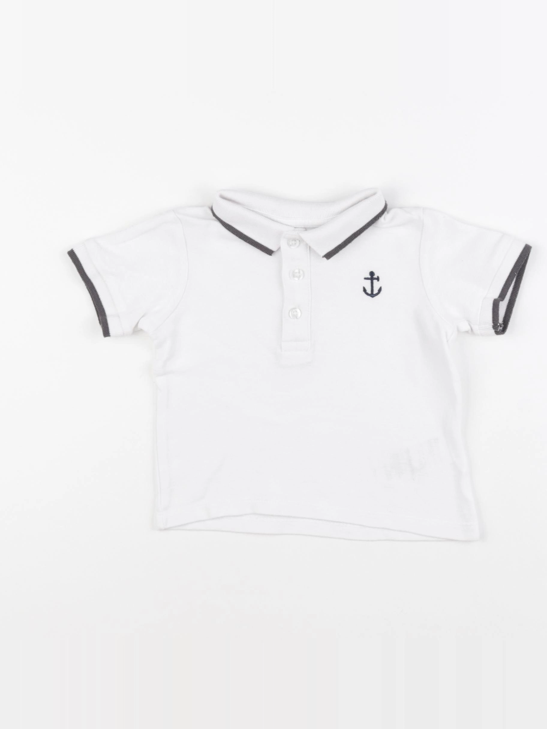 Vertbaudet - polo blanc - 18 mois
