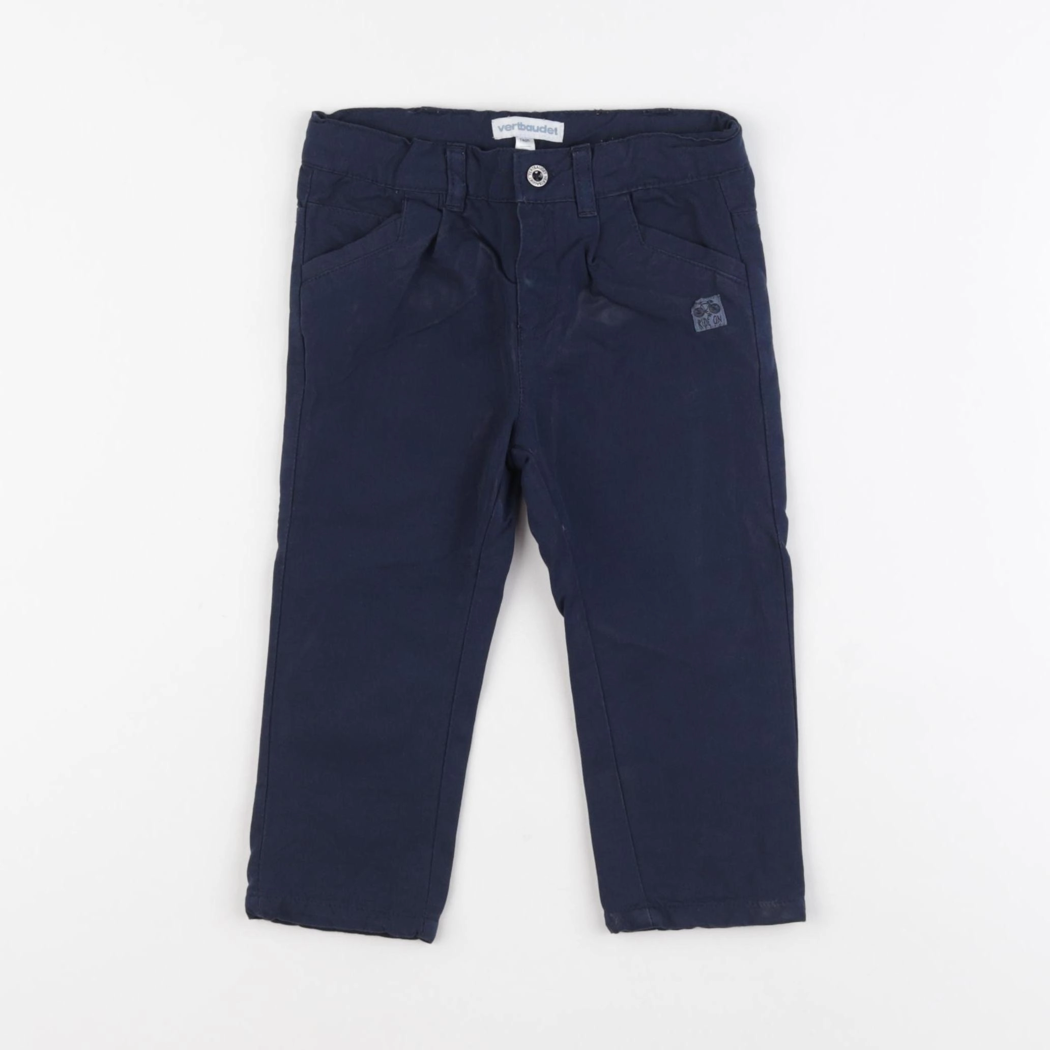 Vertbaudet - pantalon bleu - 12 mois