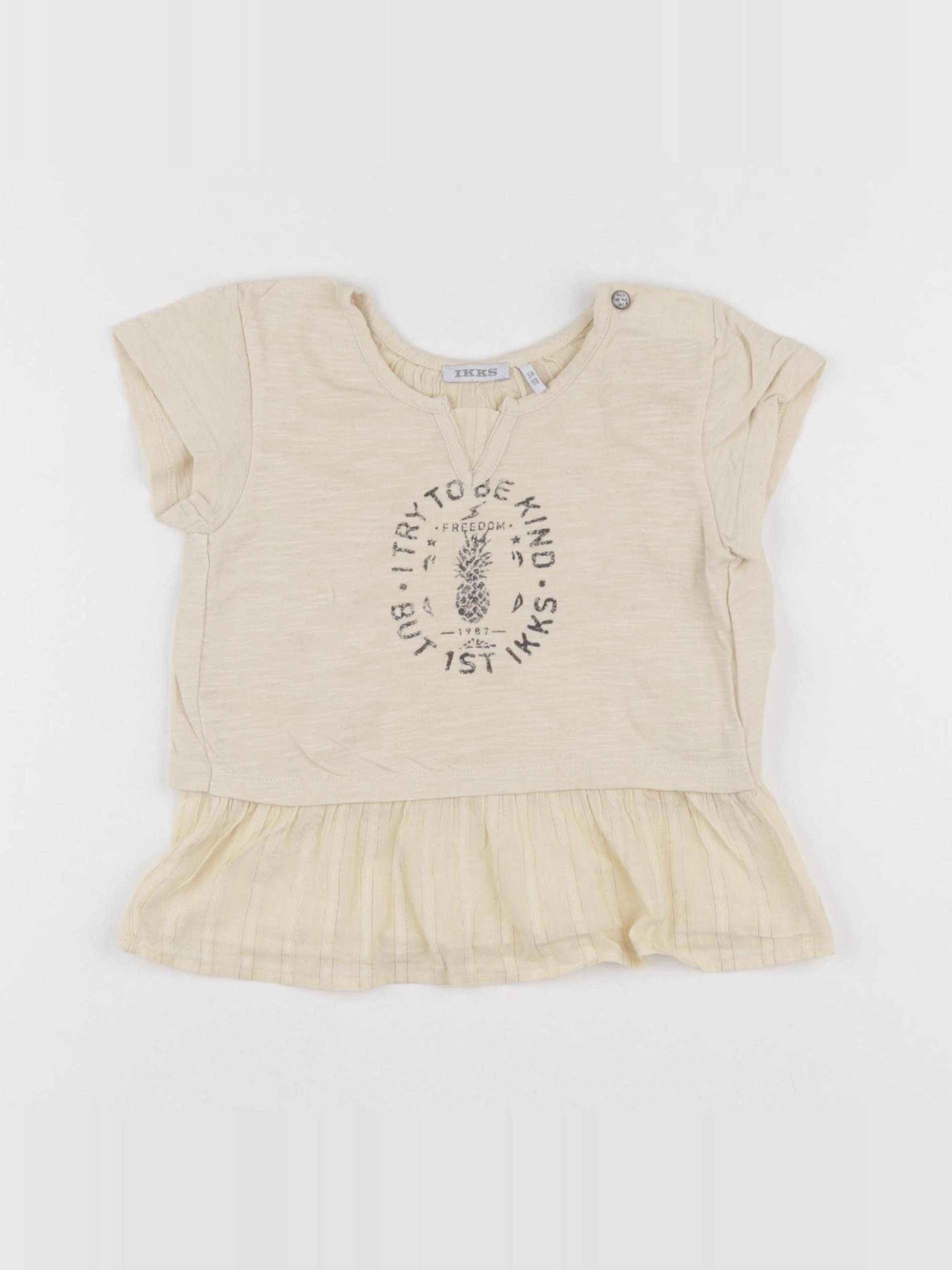 IKKS - tee-shirt beige - 3 ans