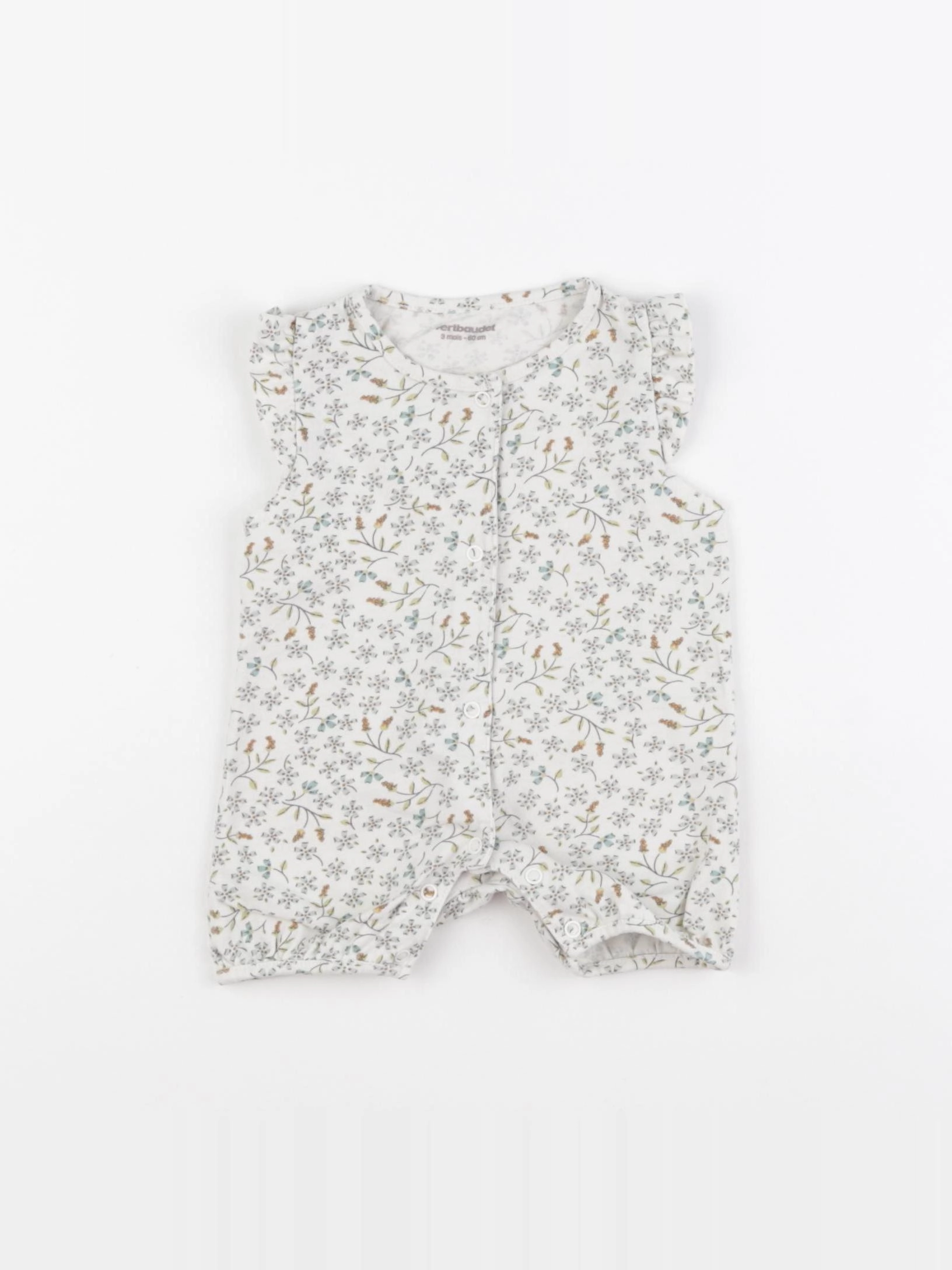 Vertbaudet - pyjama coton blanc - 3 mois