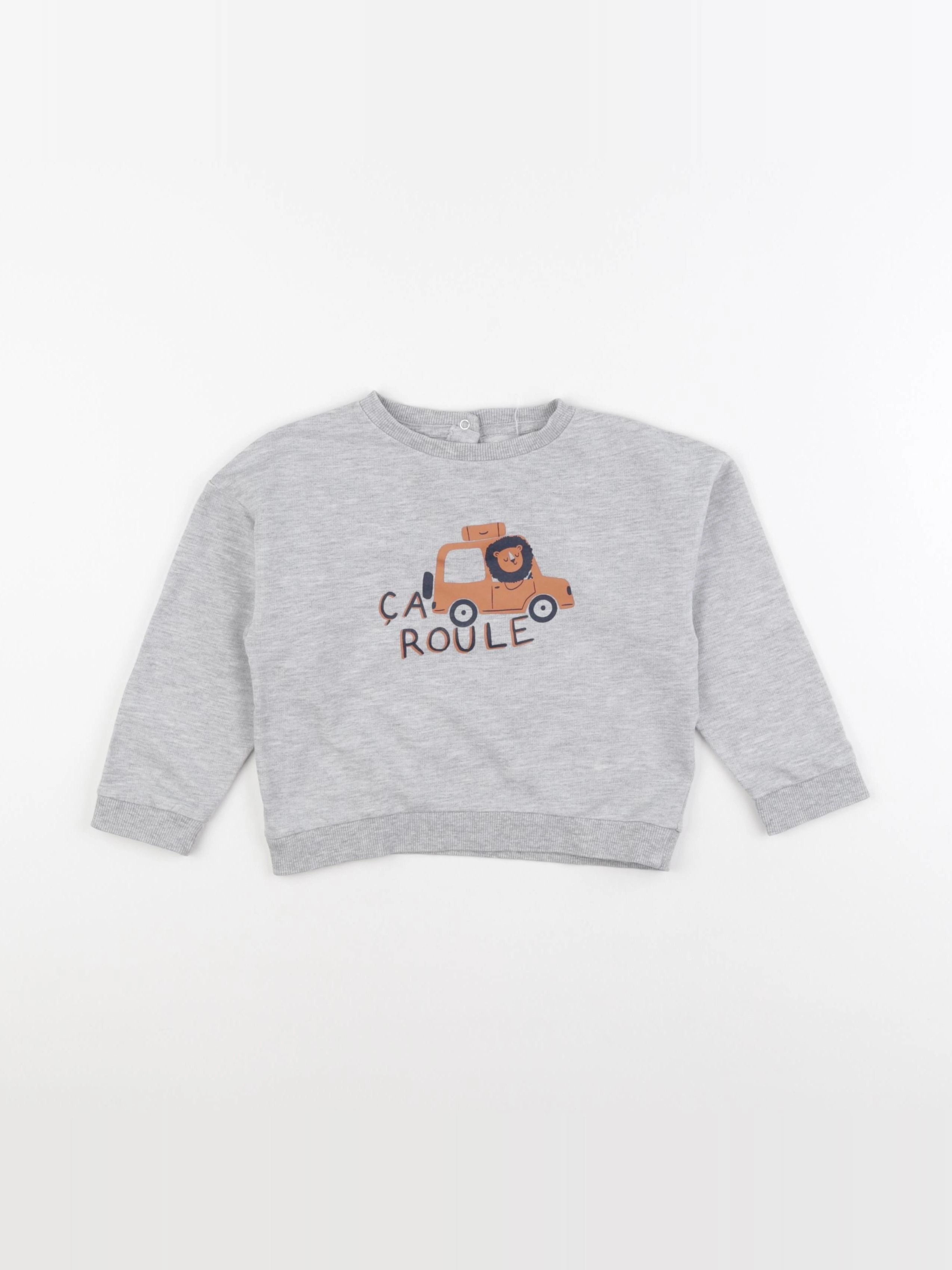 Vertbaudet - sweat gris - 36 mois