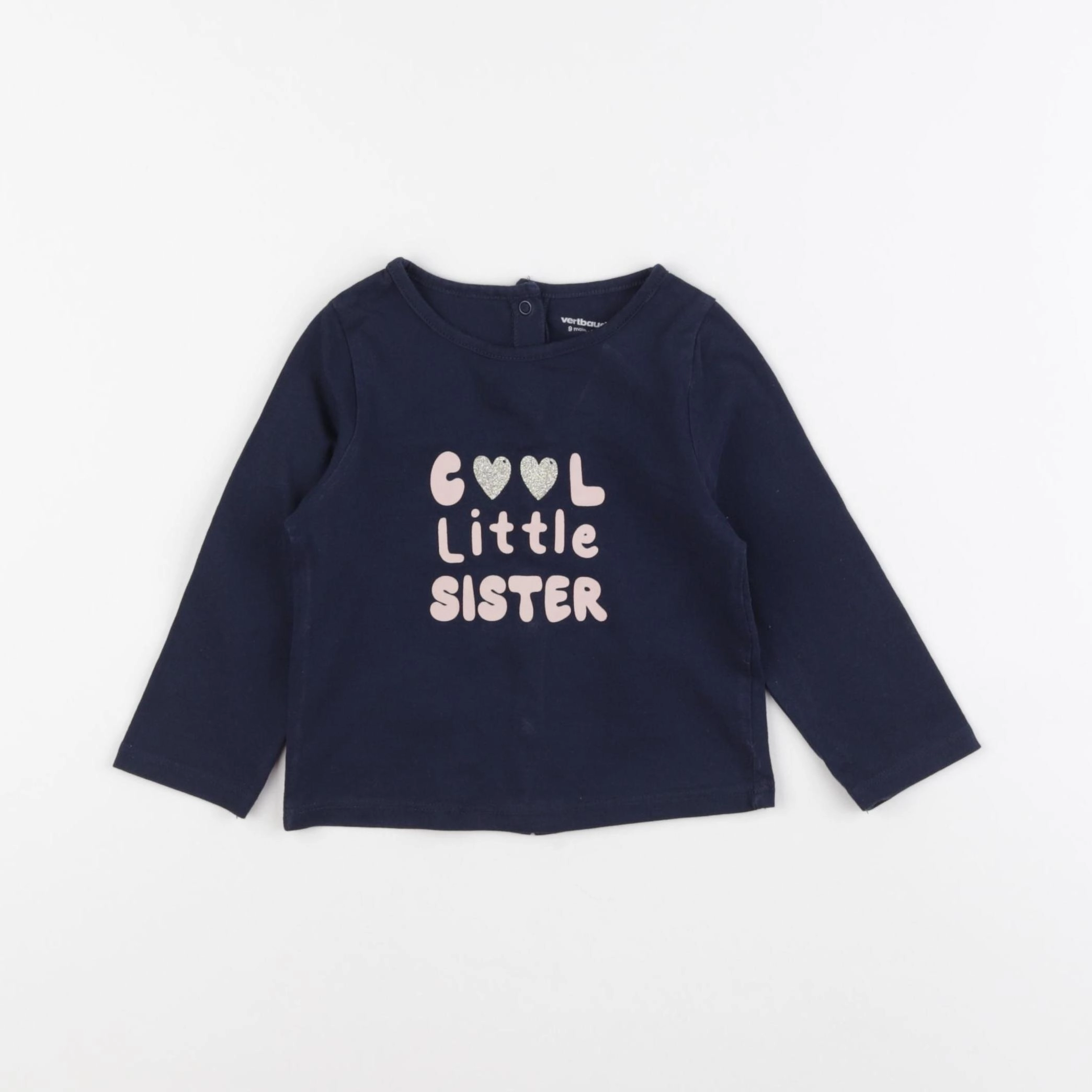 Vertbaudet - tee-shirt bleu - 9 mois