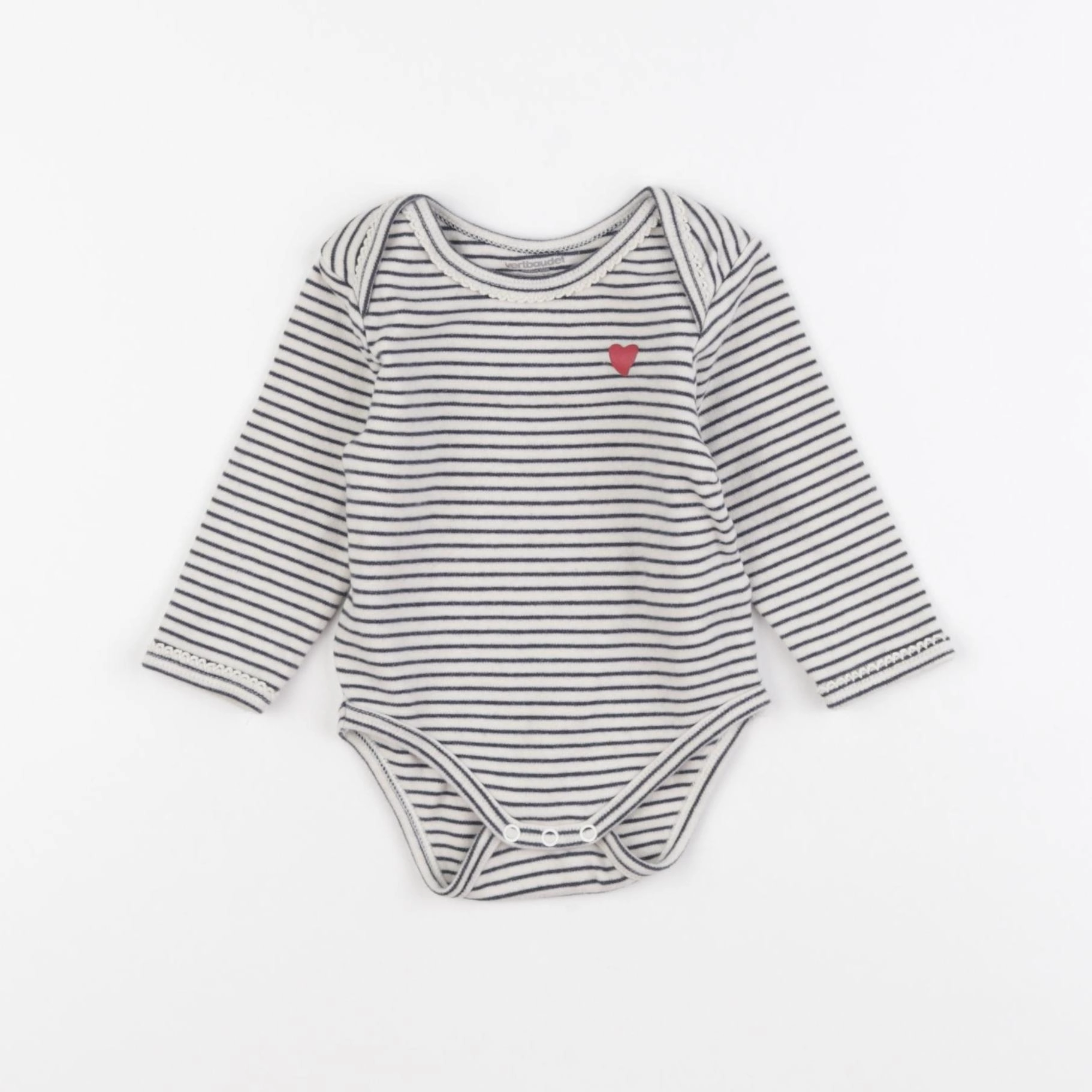 Vertbaudet - body blanc, bleu - 12 mois