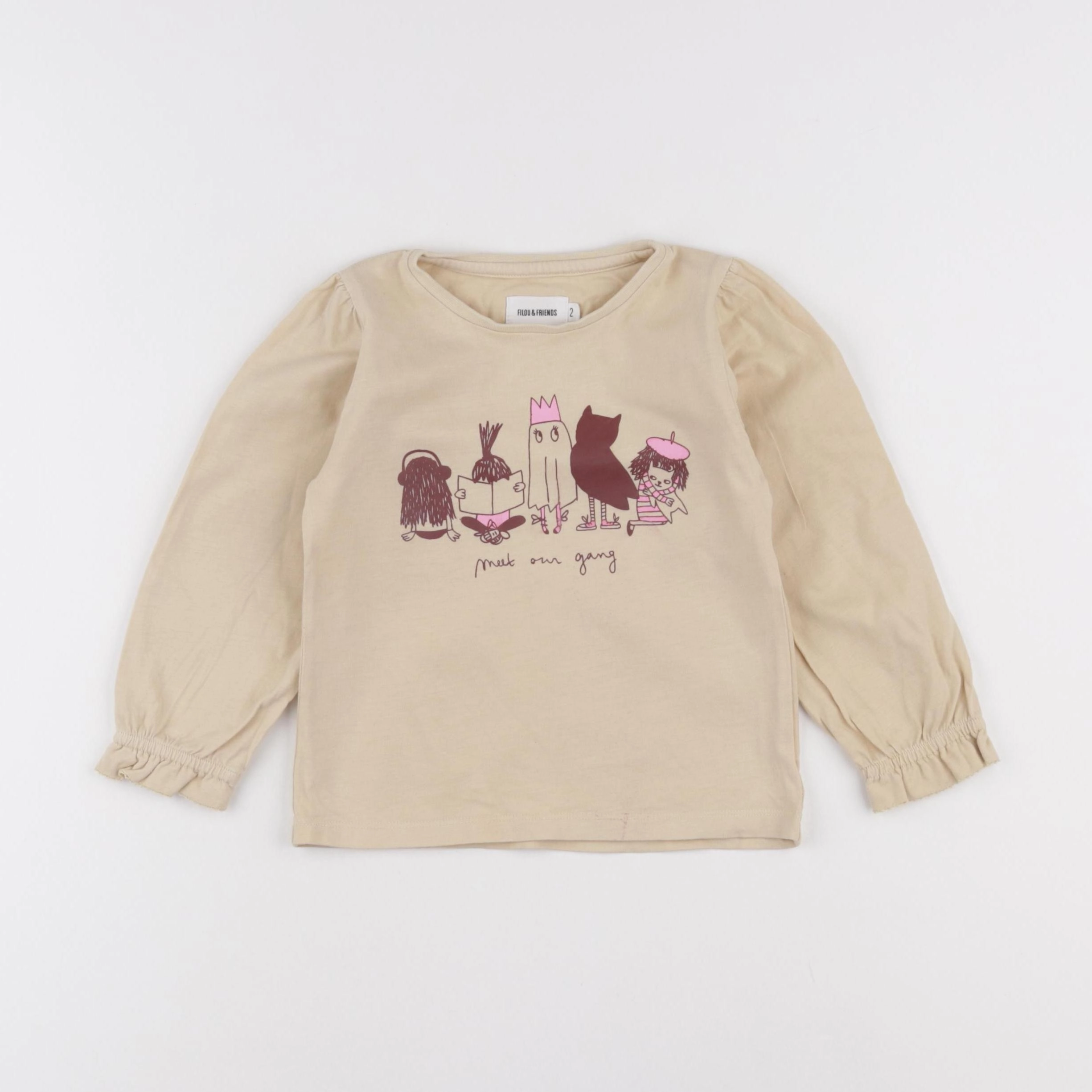 Filou & Friends - tee-shirt beige - 2 ans
