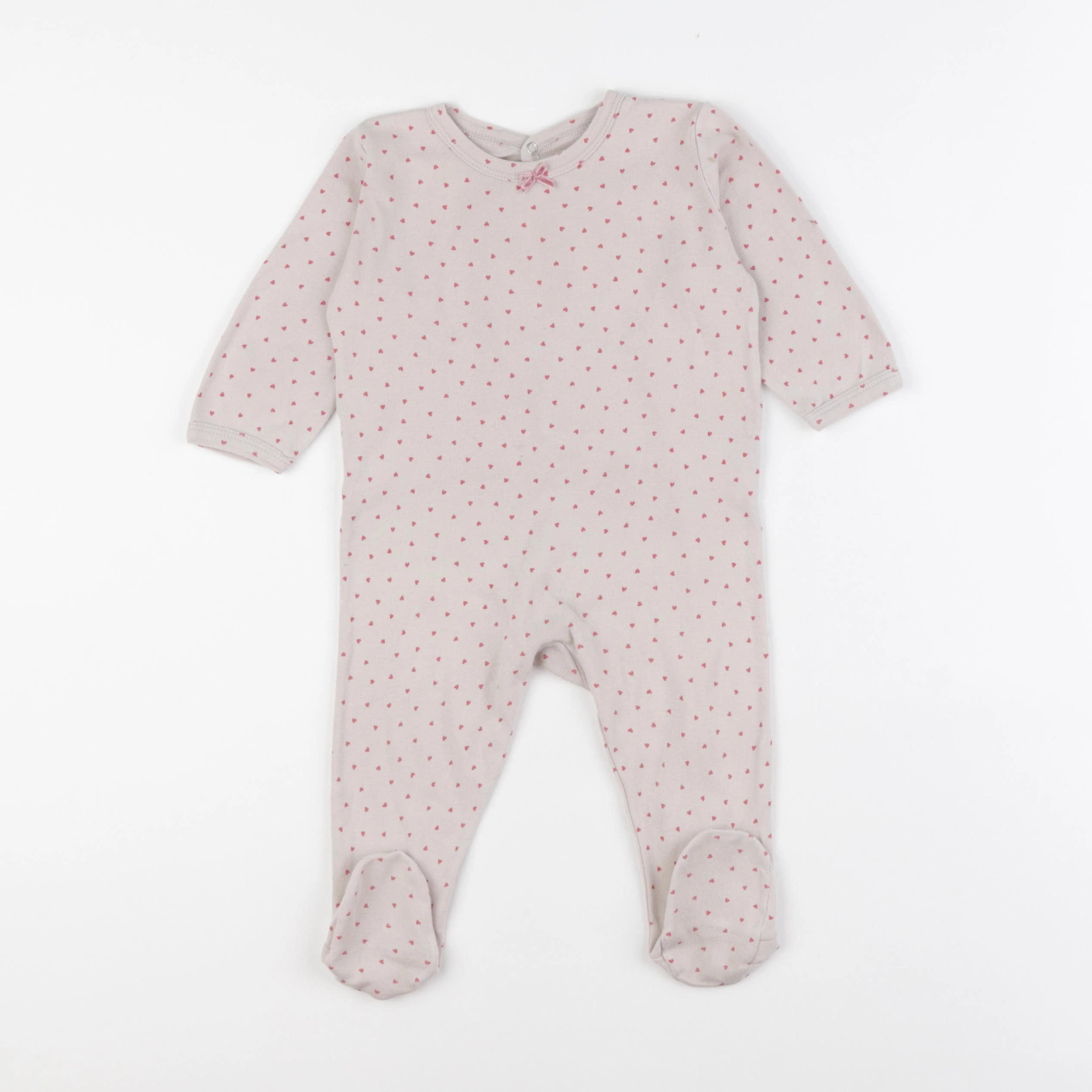 Petit Bateau - pyjama coton beige - 12 mois