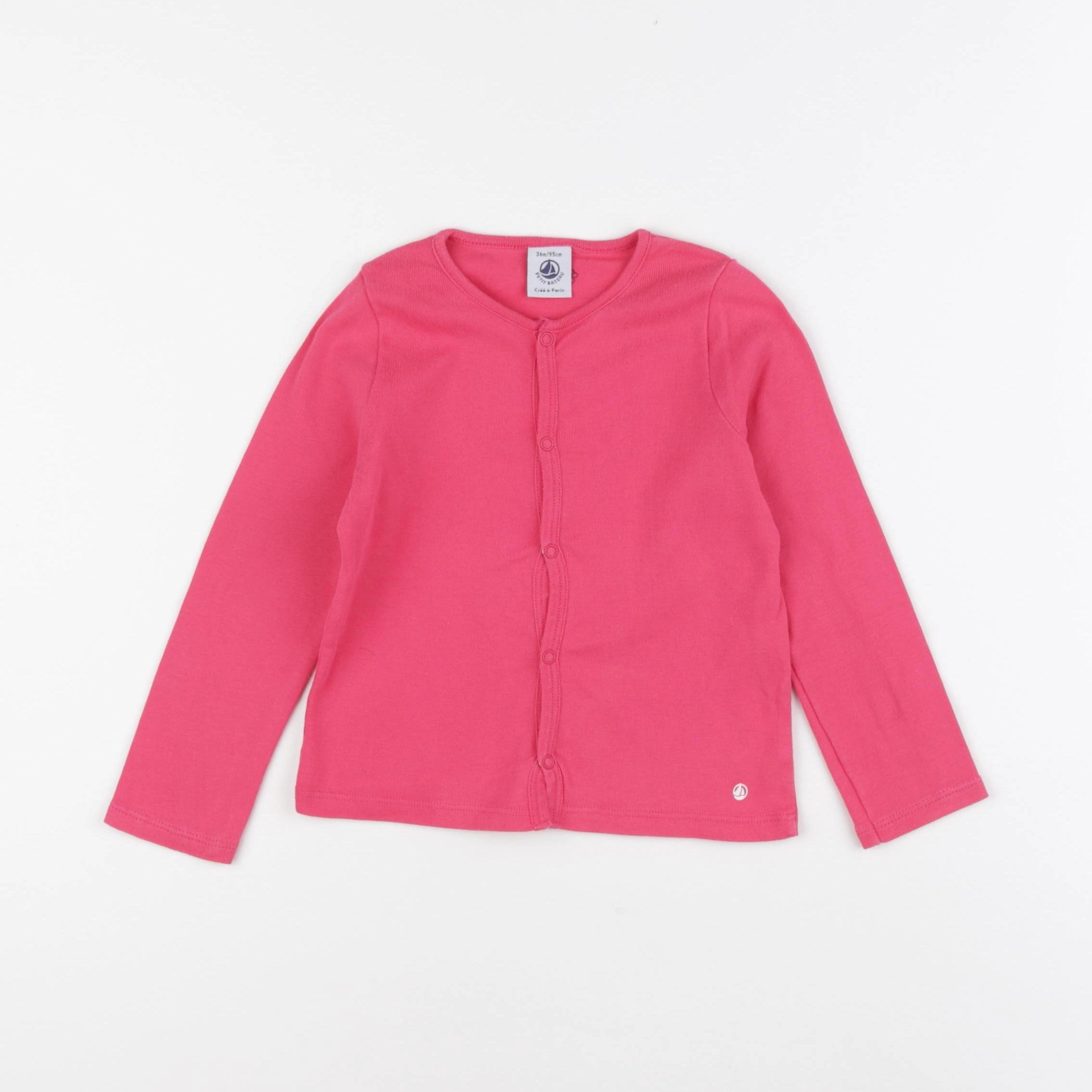 Petit Bateau - tee-shirt rose - 36 mois