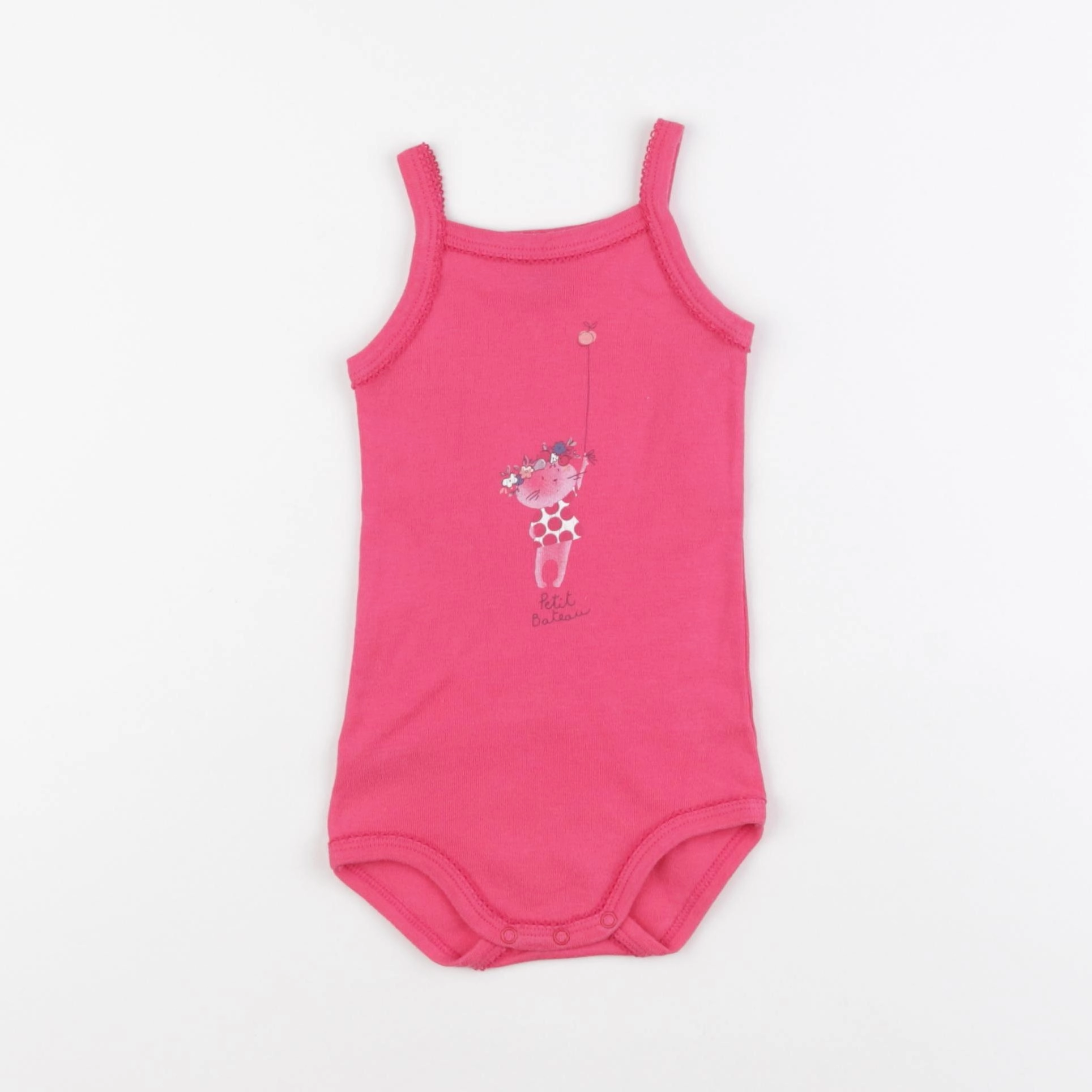 Petit Bateau - body rose - 12 mois