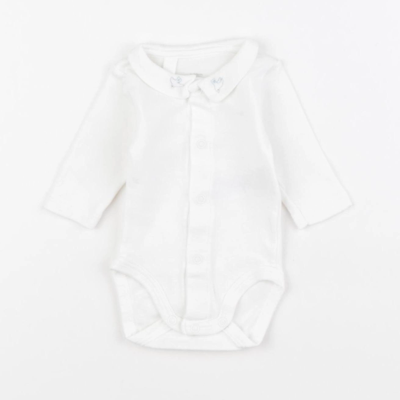 Petit Bateau - body à col blanc - 0 mois