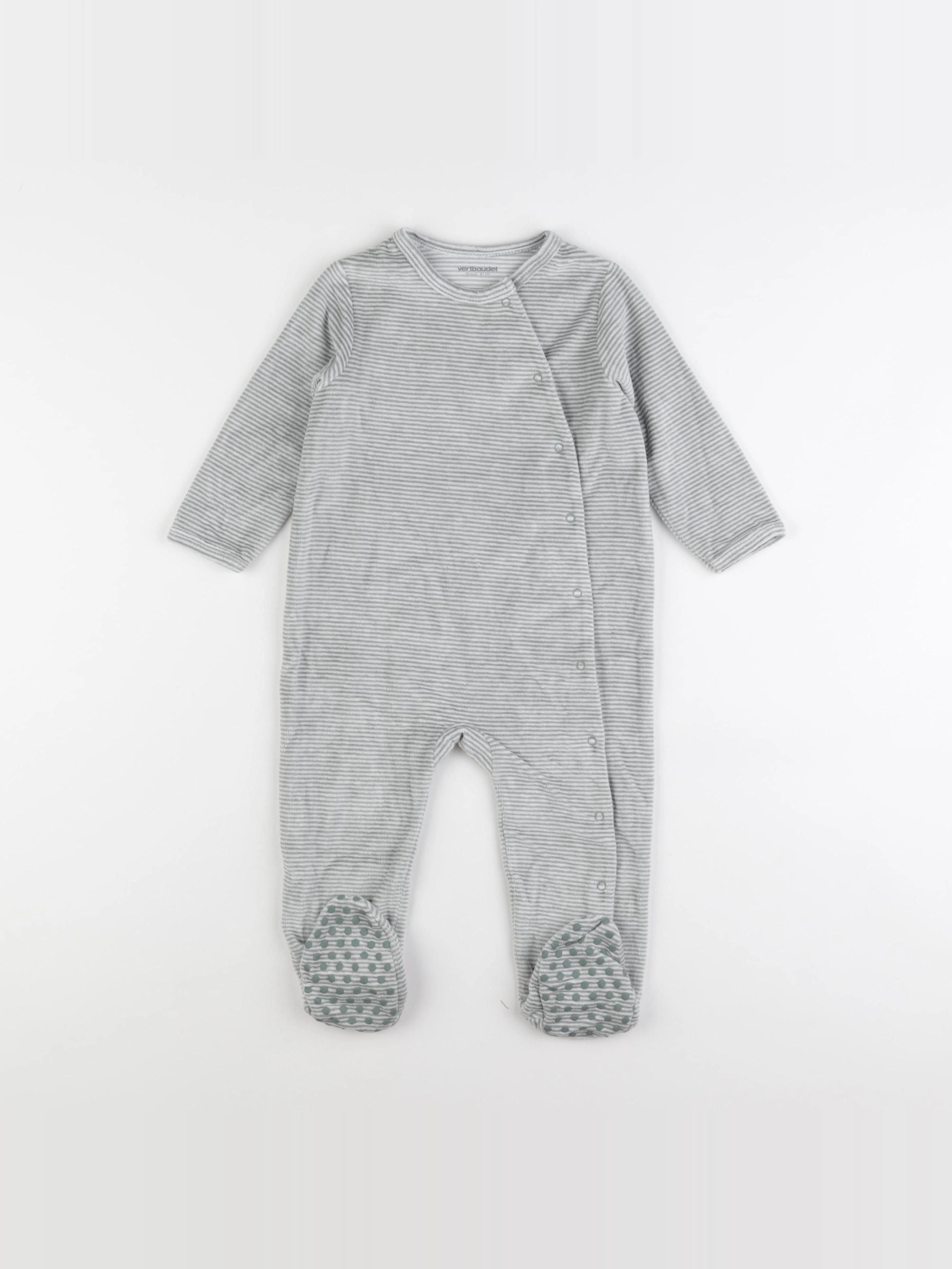 Vertbaudet - pyjama velours vert - 12/18 mois