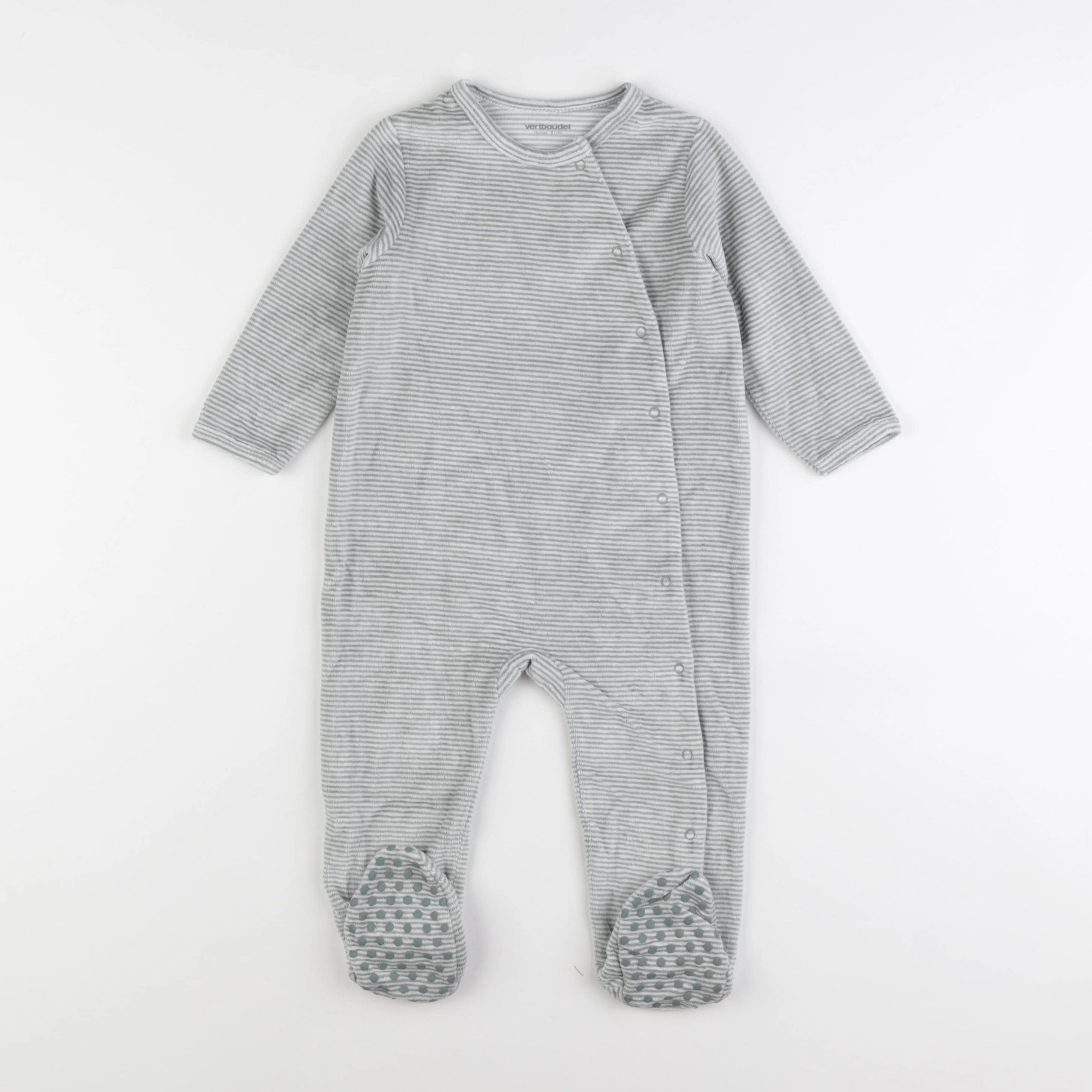 Vertbaudet - pyjama velours vert - 12/18 mois