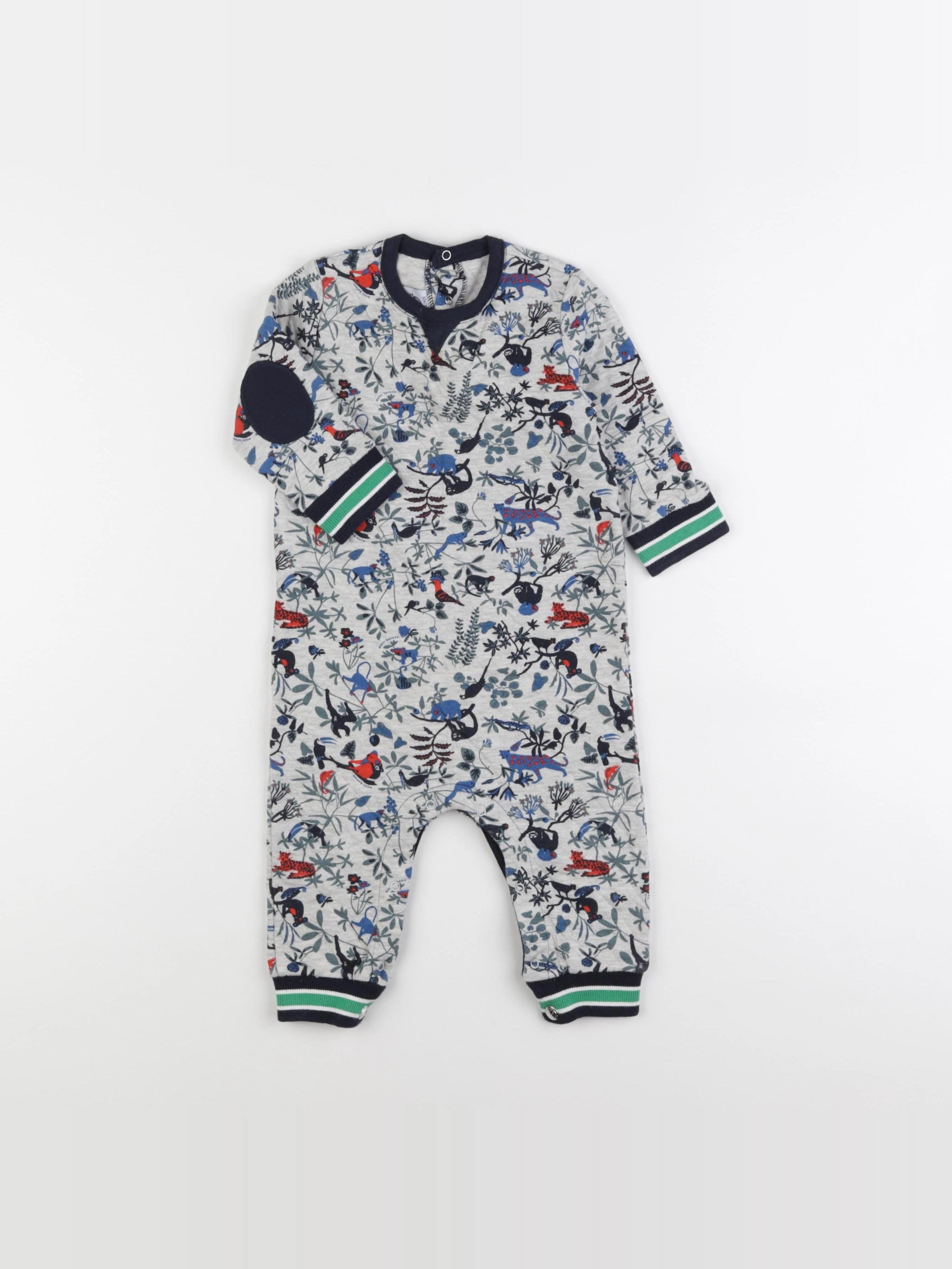 Petit Bateau - pyjama coton gris - 12 mois