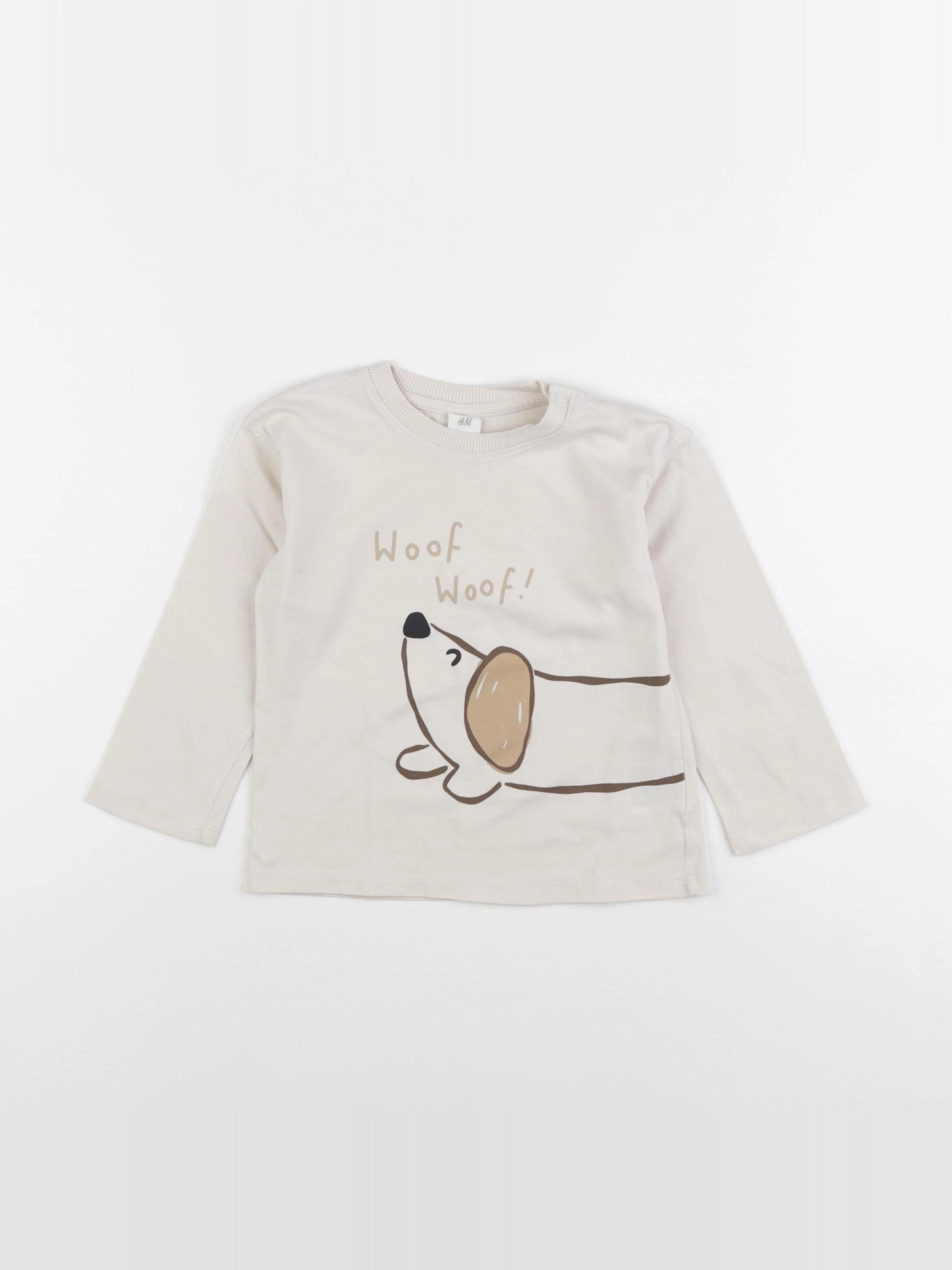 H&M - tee-shirt beige - 18/24 mois