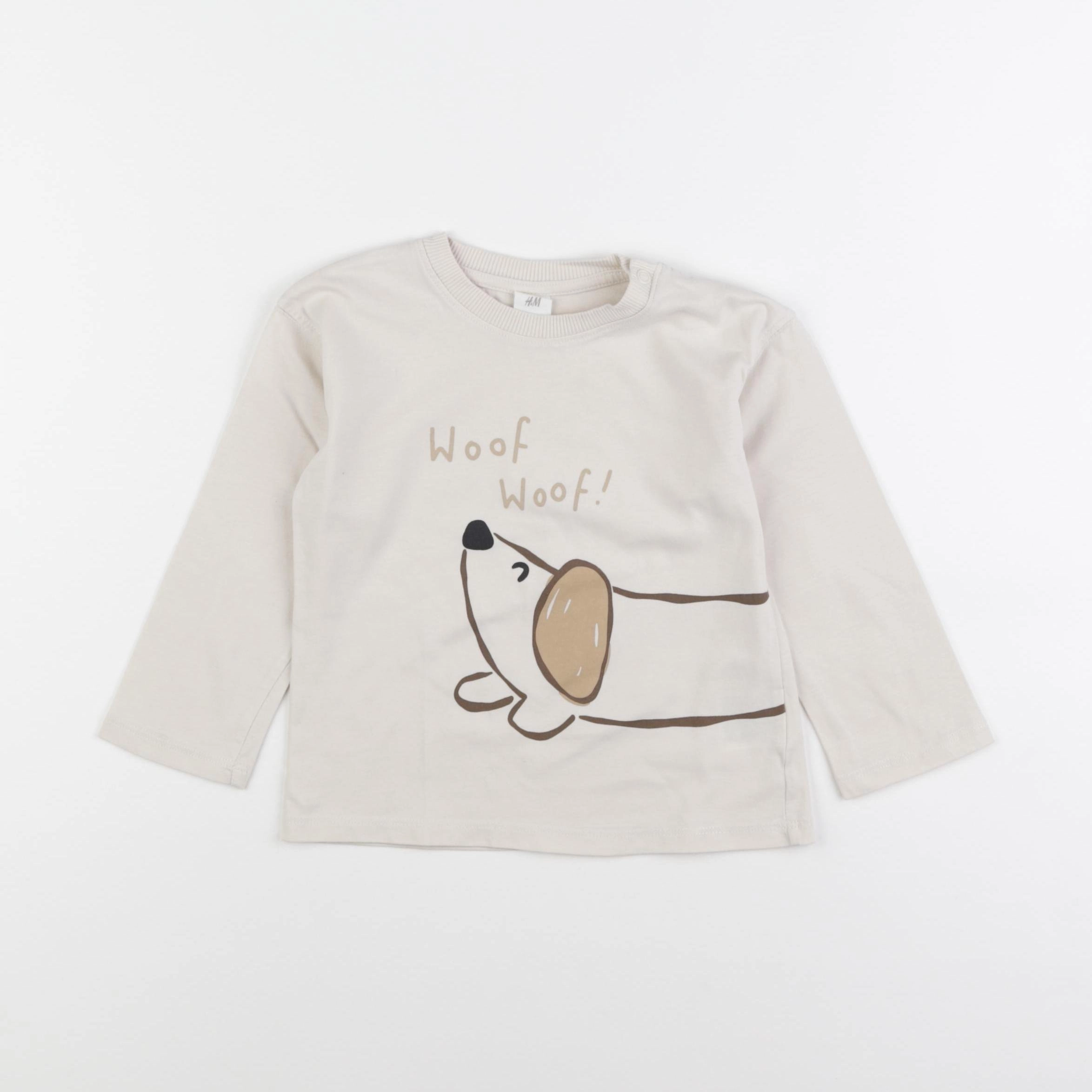 H&M - tee-shirt beige - 18/24 mois