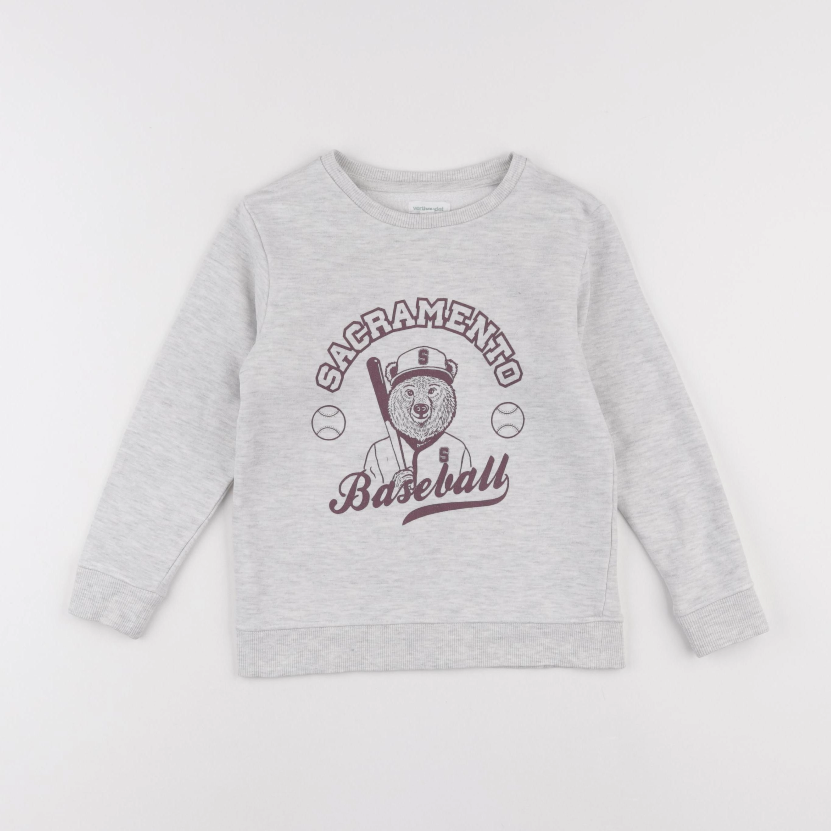 Vertbaudet - sweat gris - 6 ans