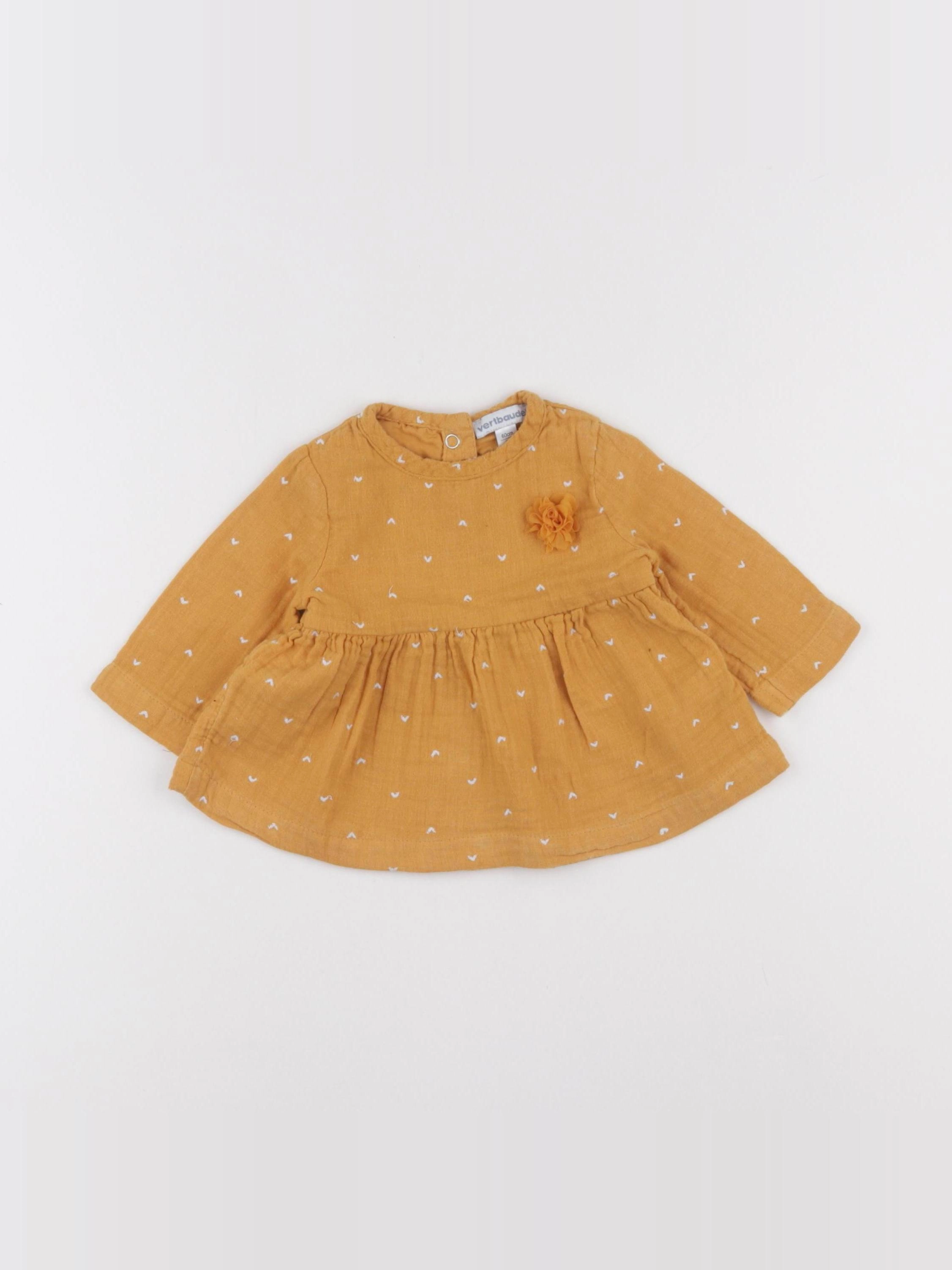 Vertbaudet - blouse jaune - 3 mois