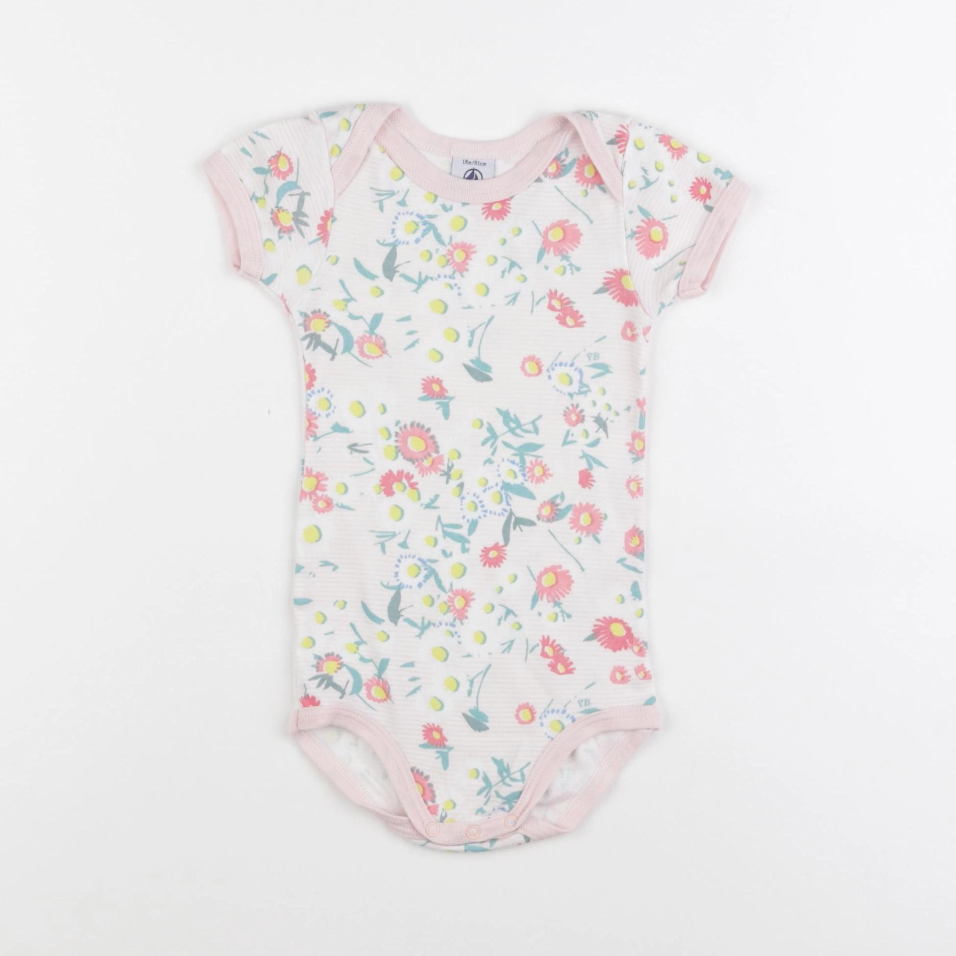 Petit Bateau - body velours rose - 18 mois