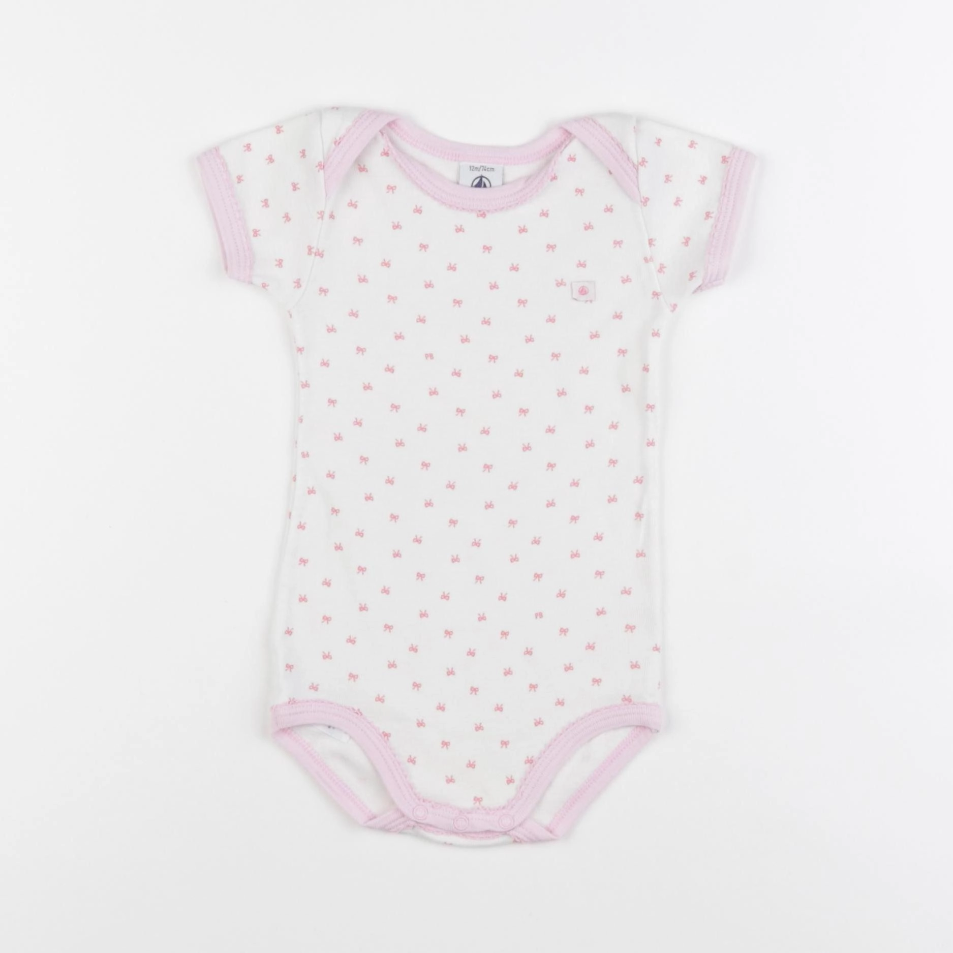 Petit Bateau - body velours blanc - 12 mois