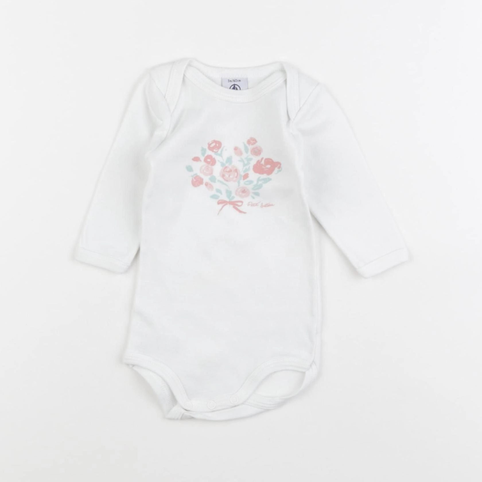 Petit Bateau - body velours blanc - 3 mois