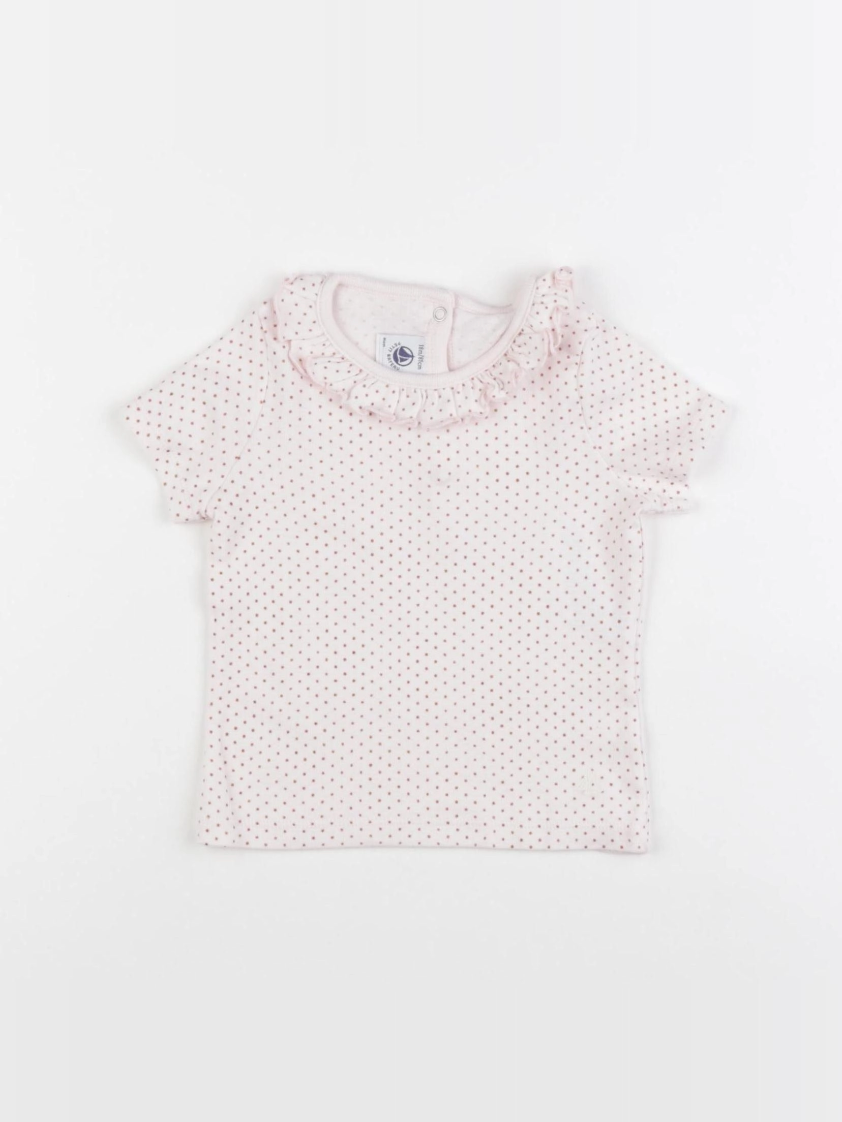 Petit Bateau - tee-shirt velours rose - 18 mois