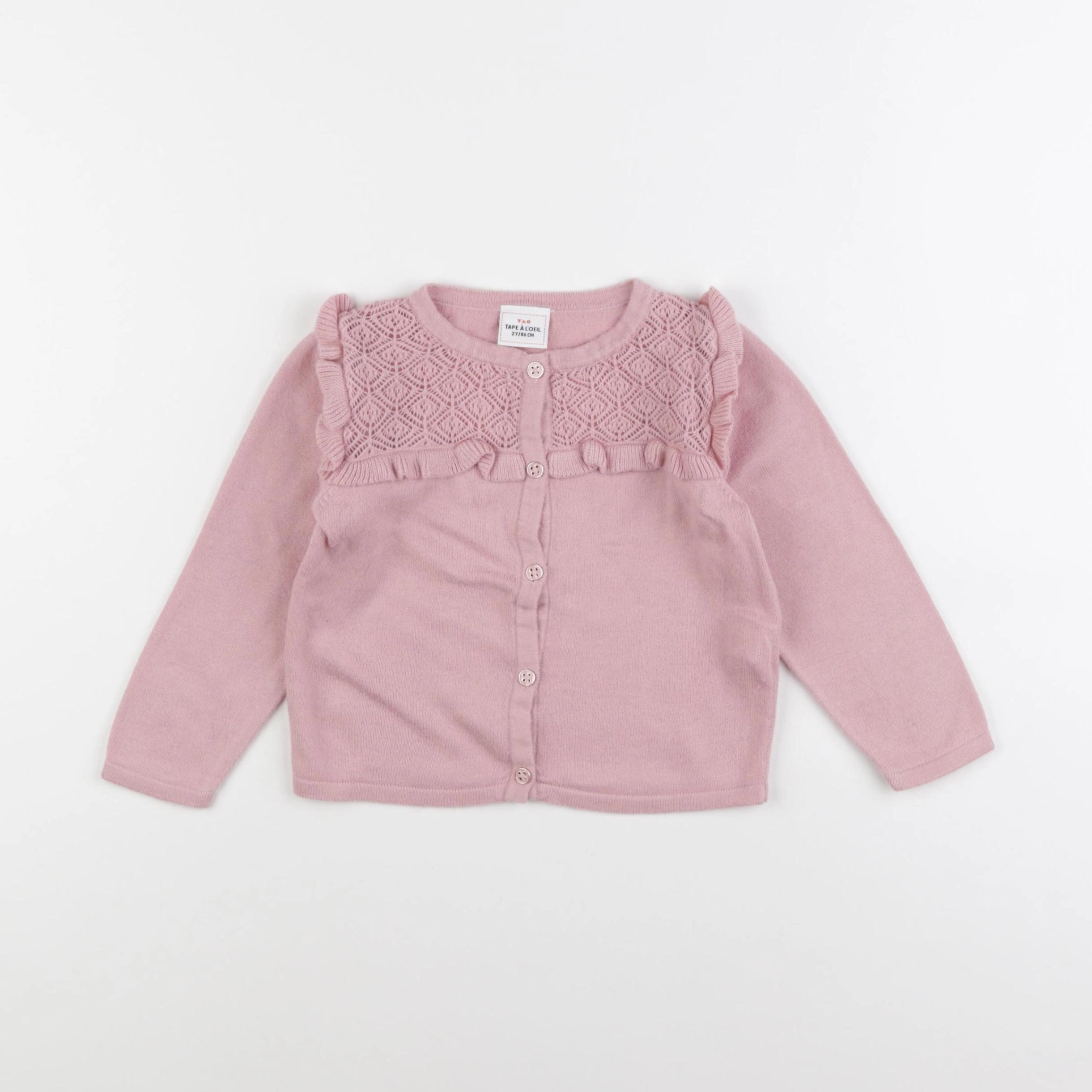 Tape à l'oeil - gilet rose - 2 ans