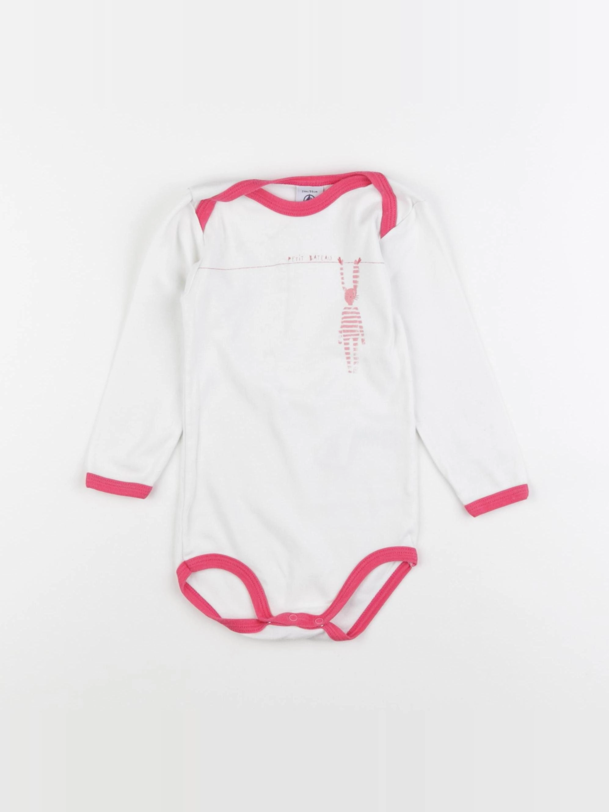 Petit Bateau - body blanc - 24 mois