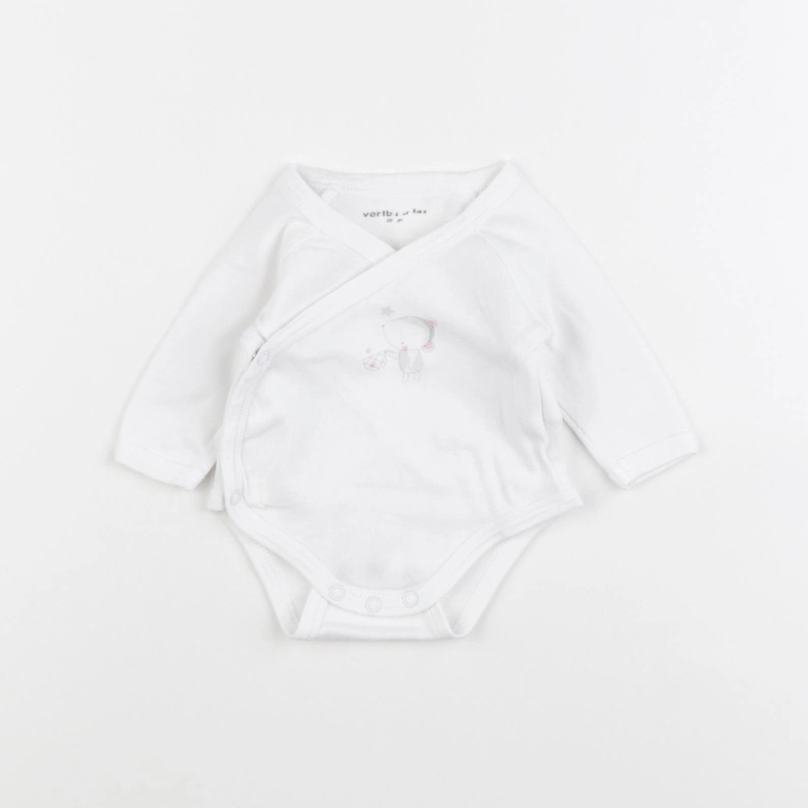Boutchou - body velours blanc - 0 mois