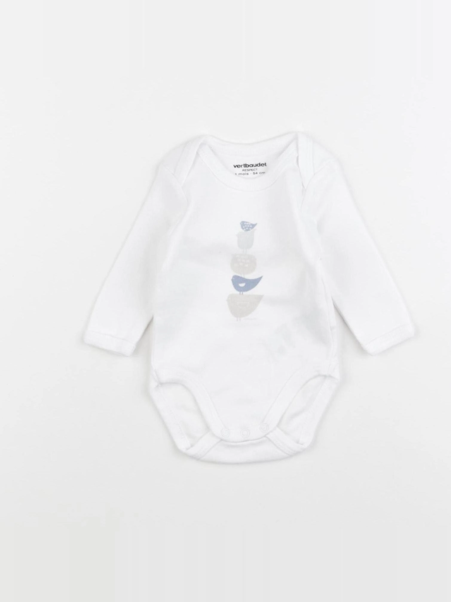Boutchou - body velours blanc - 1 mois