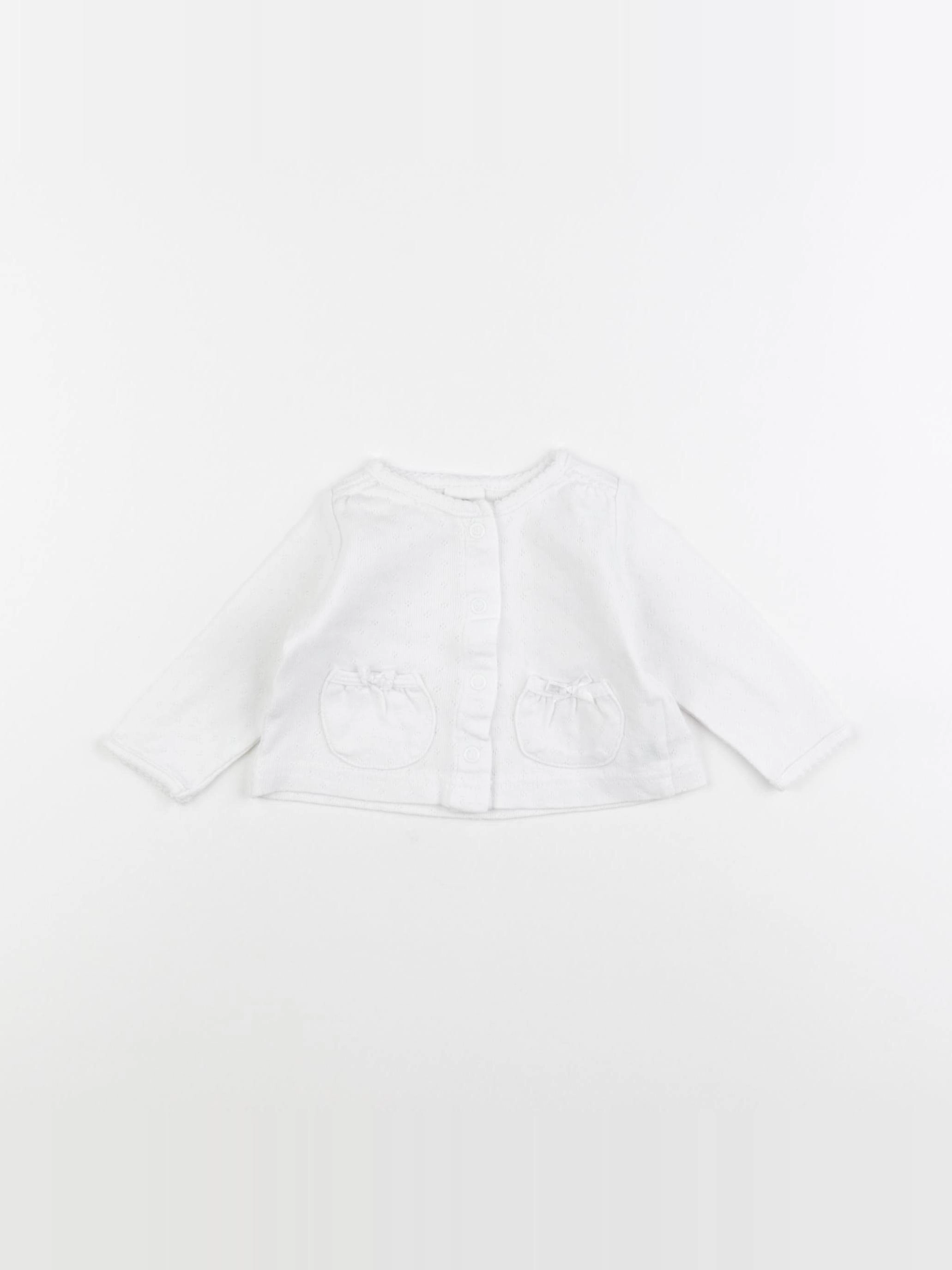 H&M - tee-shirt velours blanc - 1/3 mois