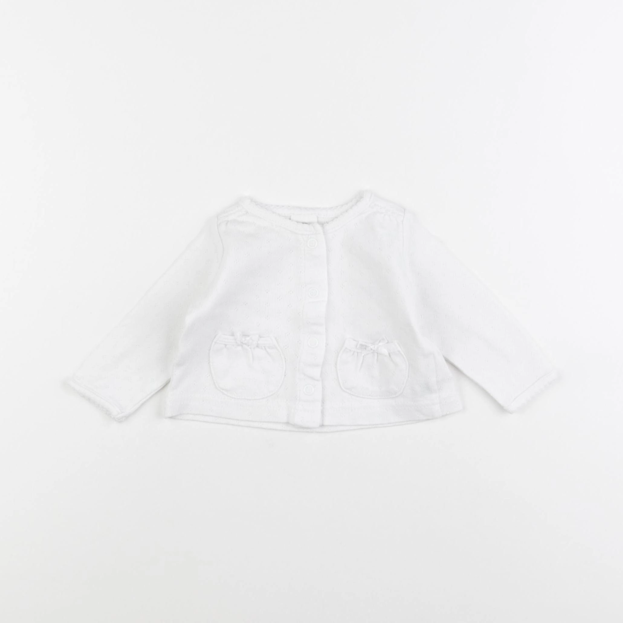 H&M - tee-shirt velours blanc - 1/3 mois
