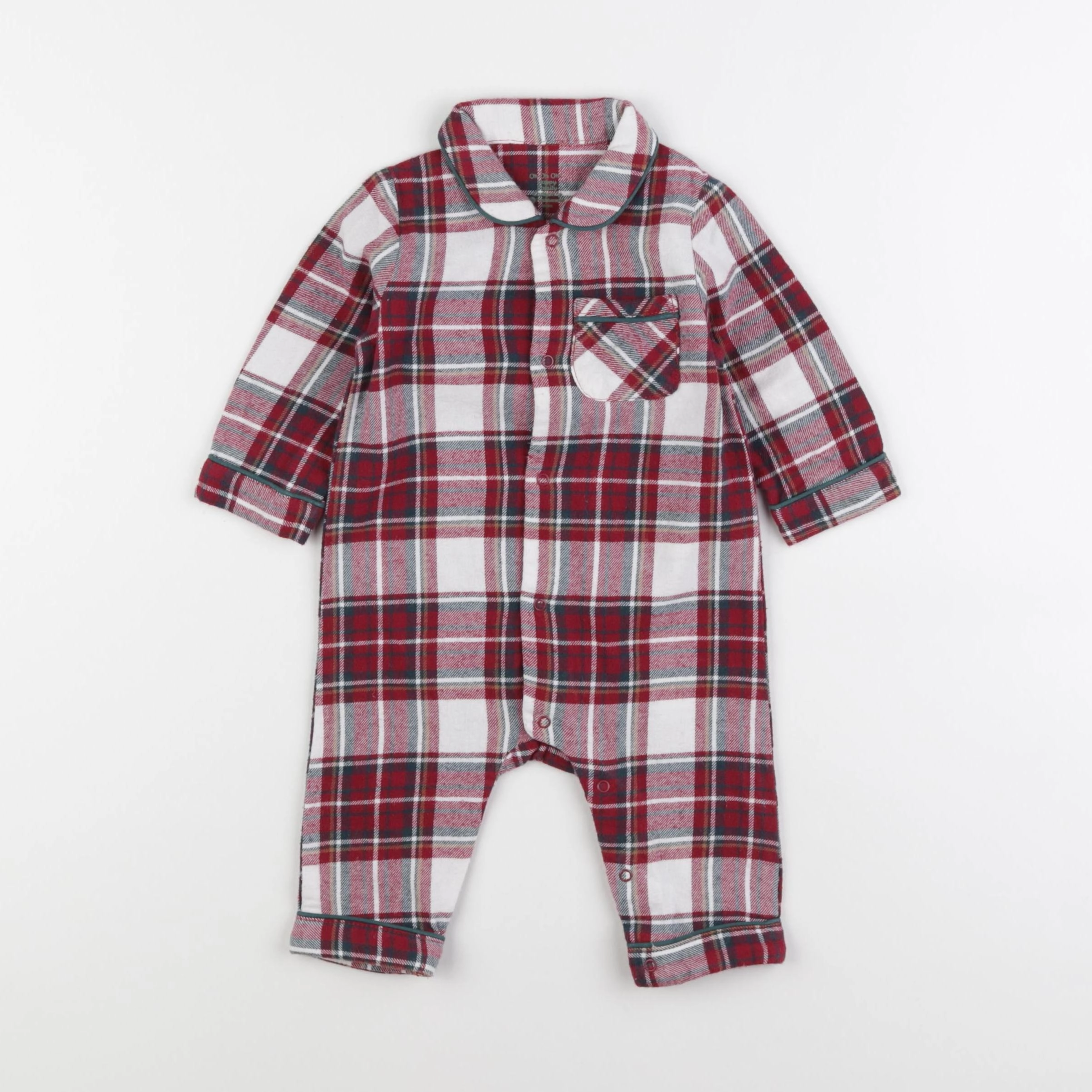 Vertbaudet - pyjama coton rouge - 6 mois