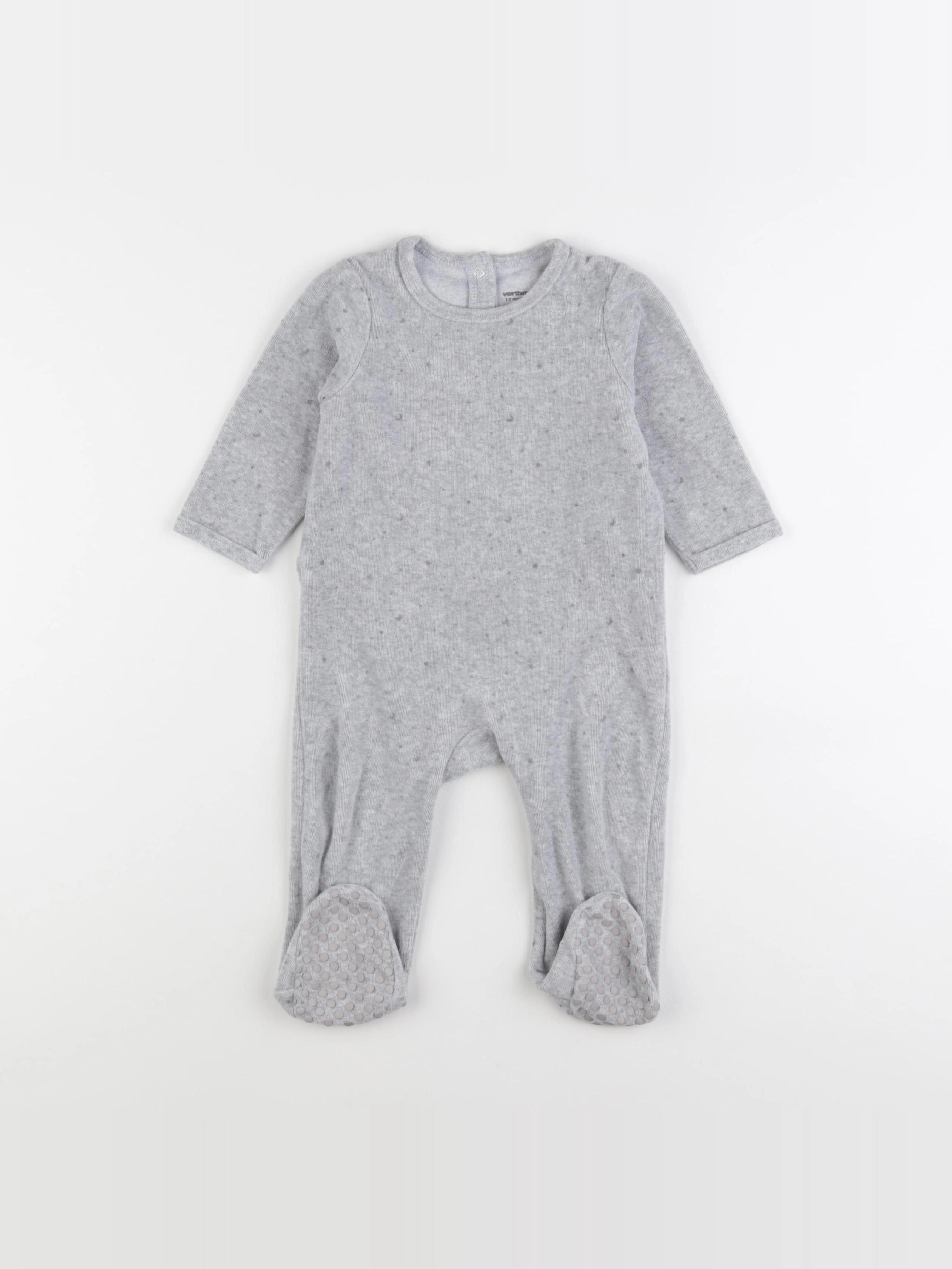 Vertbaudet - pyjama velours gris - 12 mois