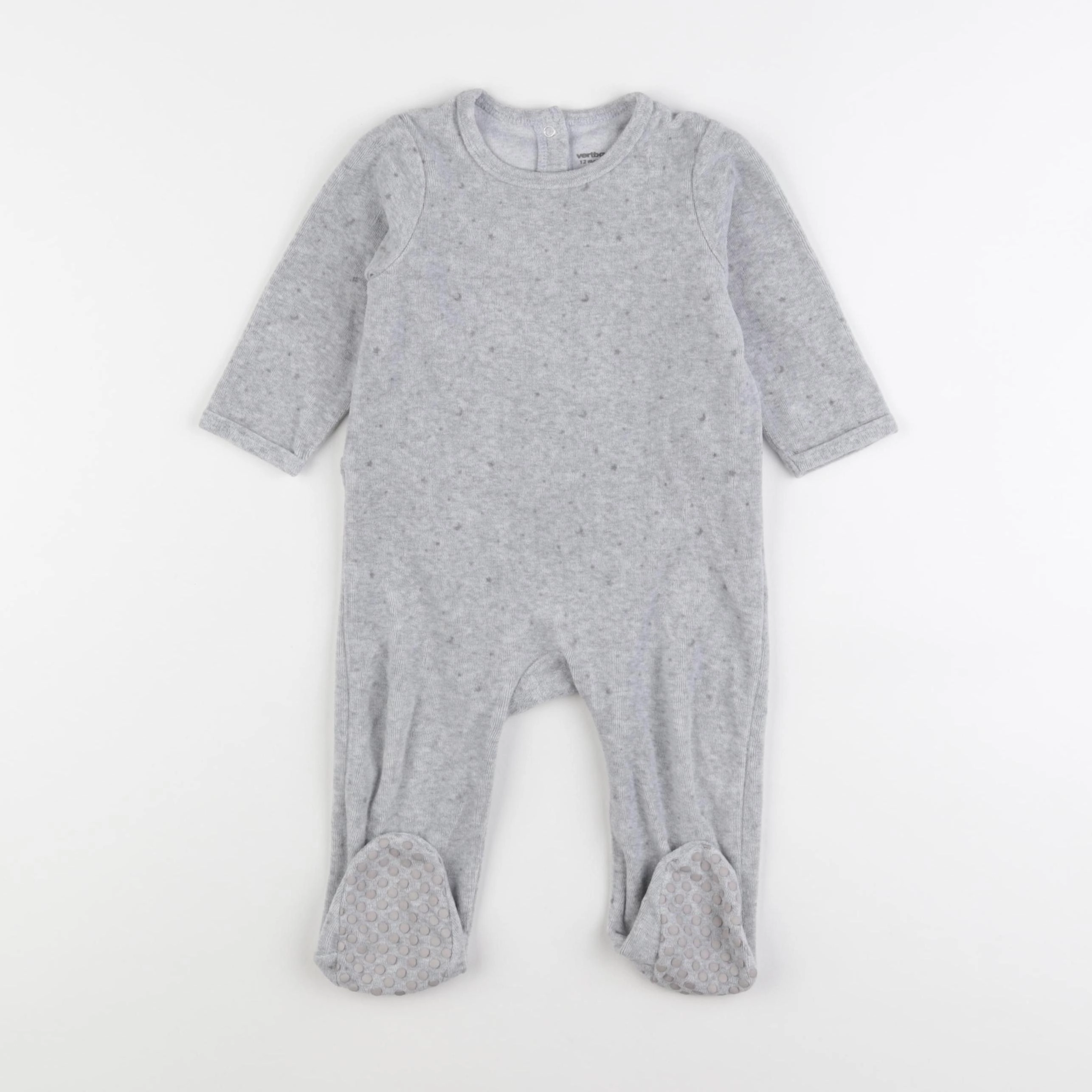 Vertbaudet - pyjama velours gris - 12 mois