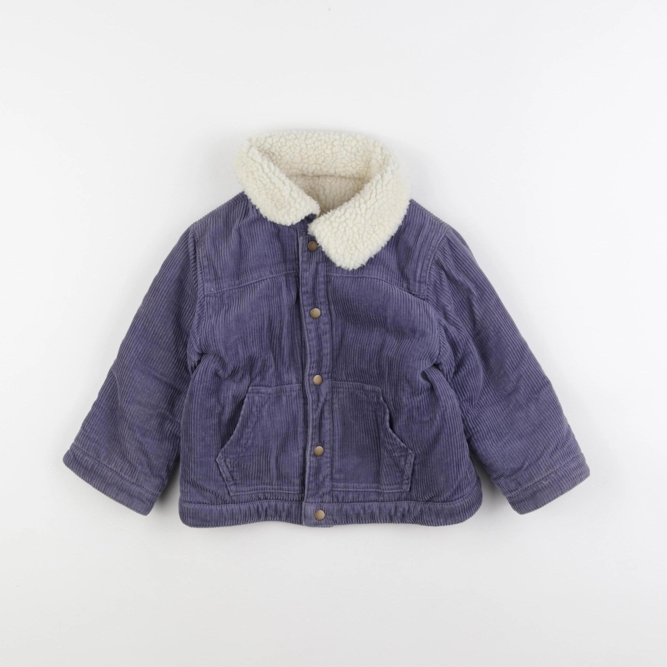 Boutchou - veste doublé, réversible bleu - 36 mois