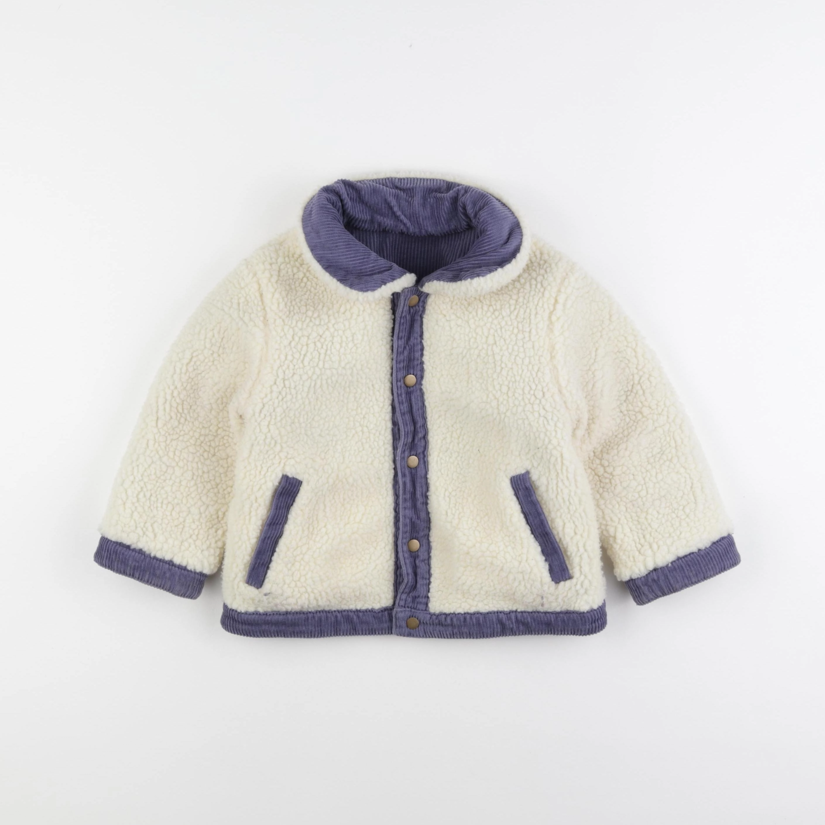 Boutchou - veste doublé, réversible bleu - 36 mois