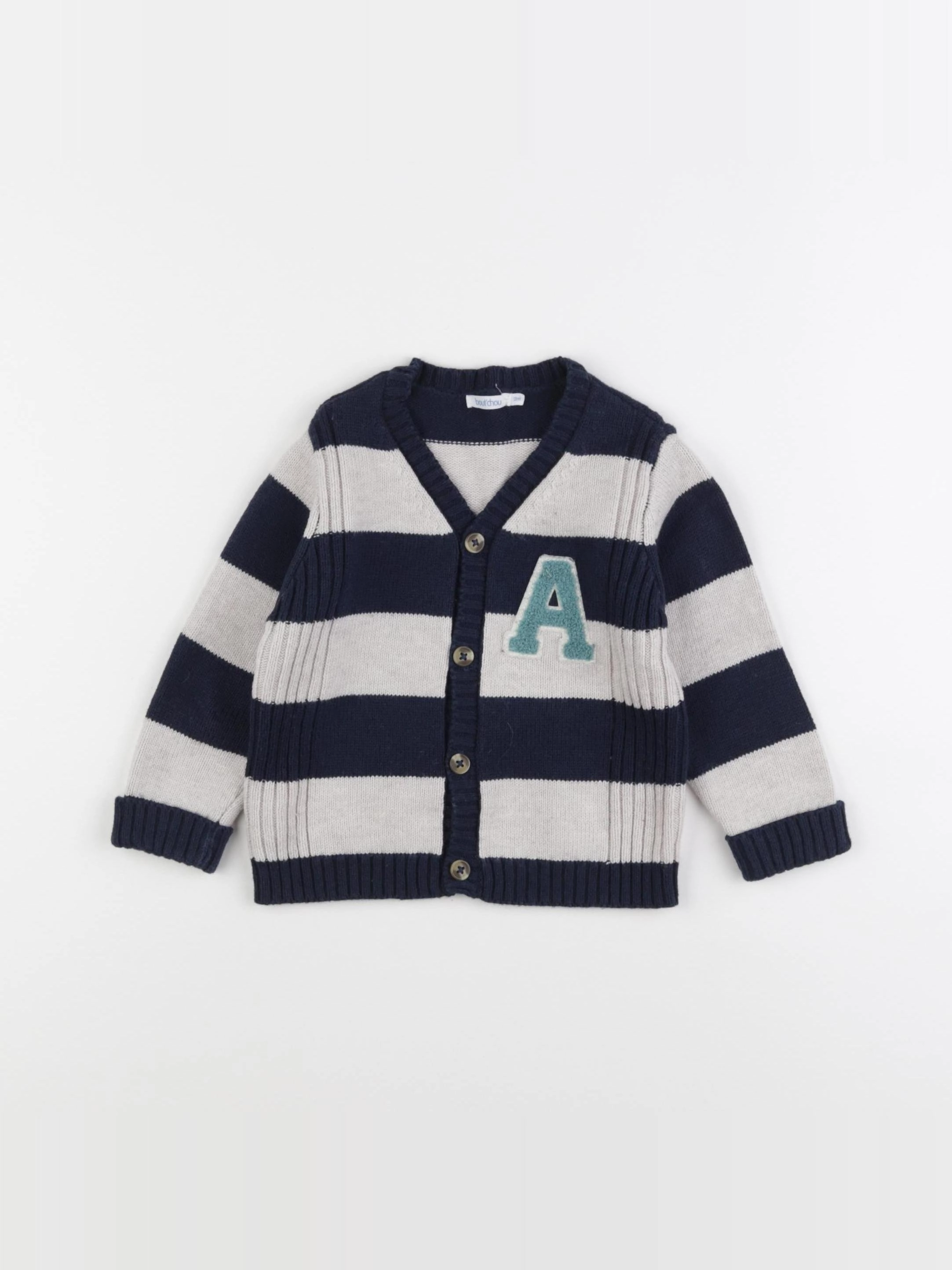 Boutchou - gilet bleu - 12 mois