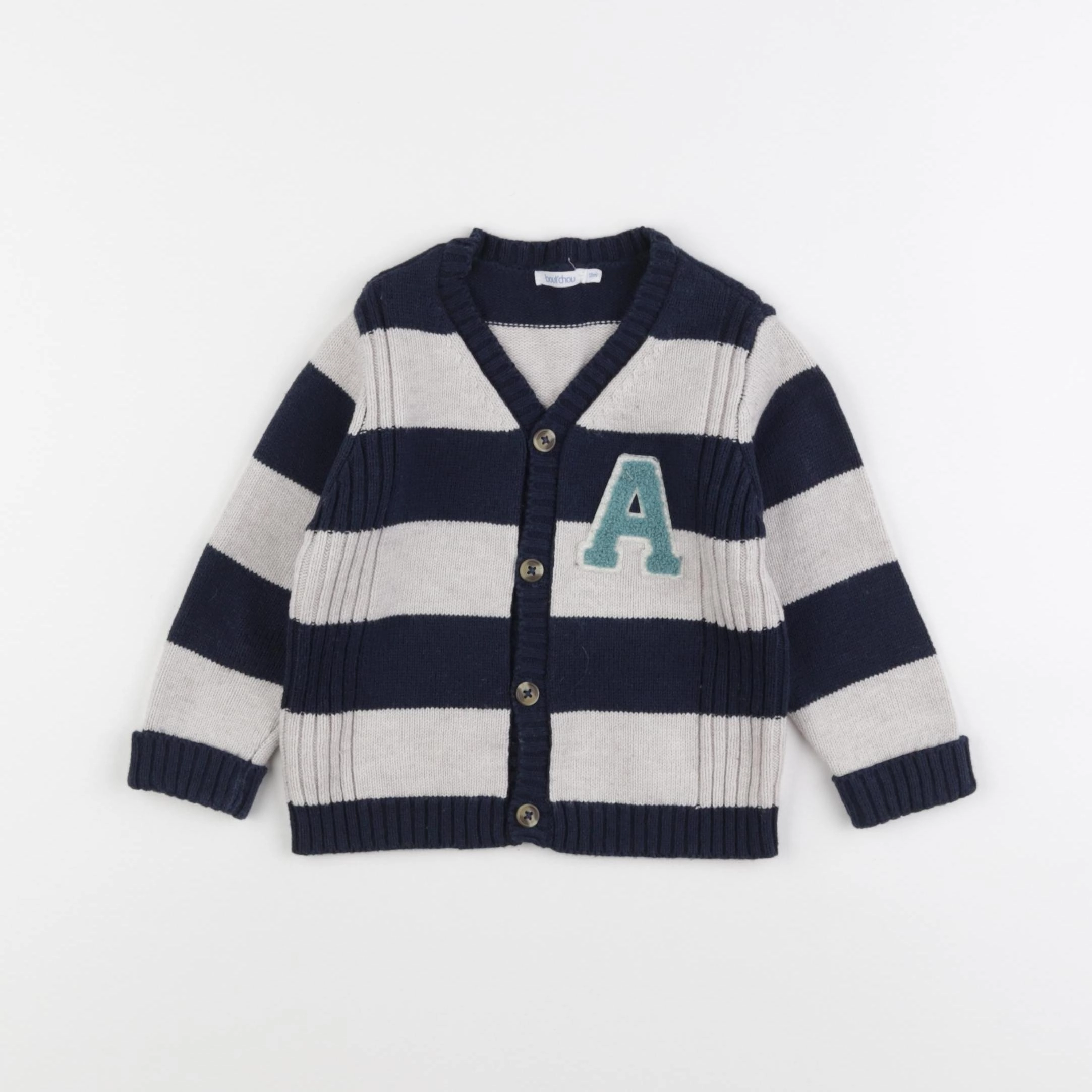 Boutchou - gilet bleu - 12 mois