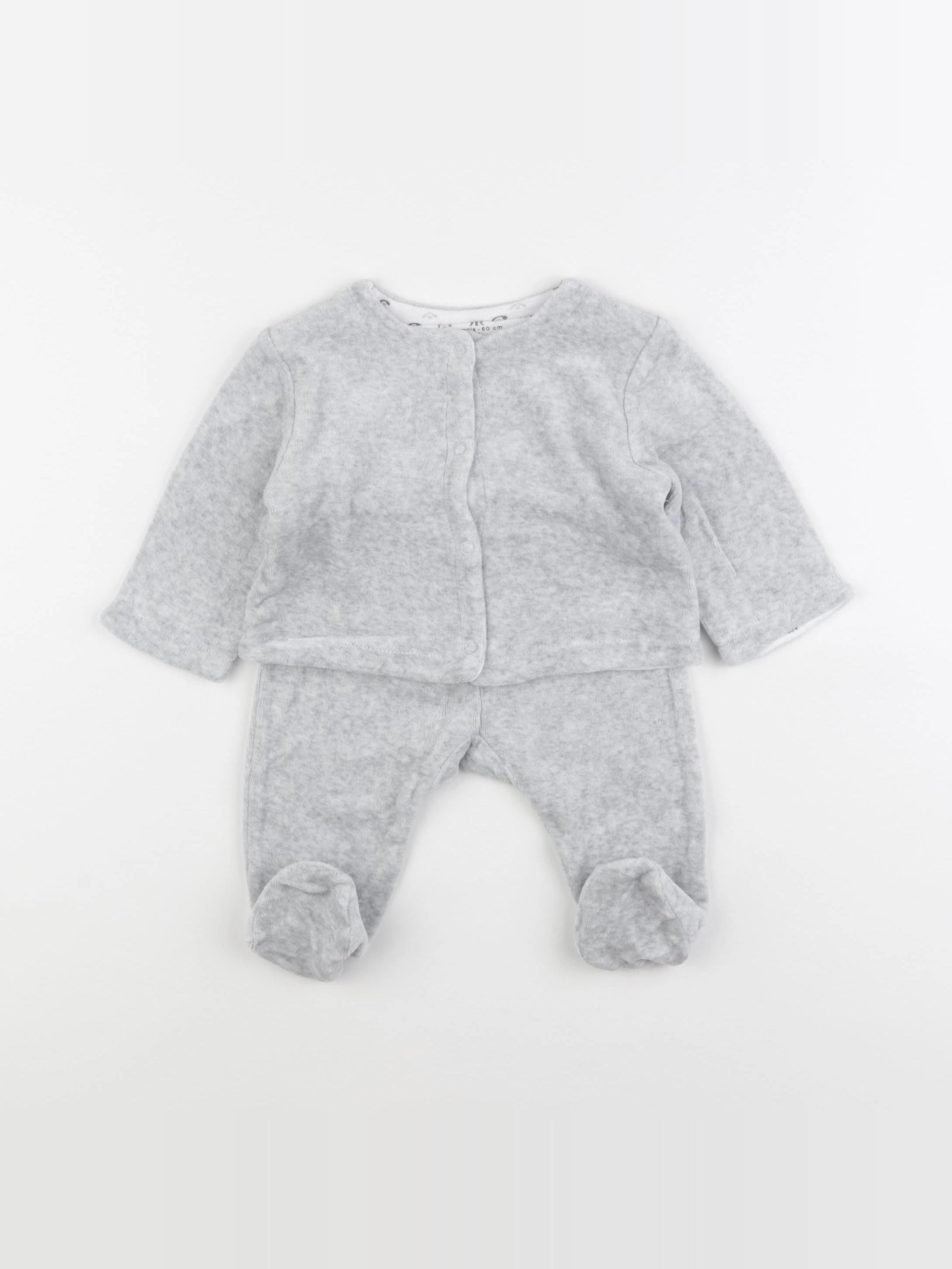 La Redoute - pyjama velours gris - 3 mois