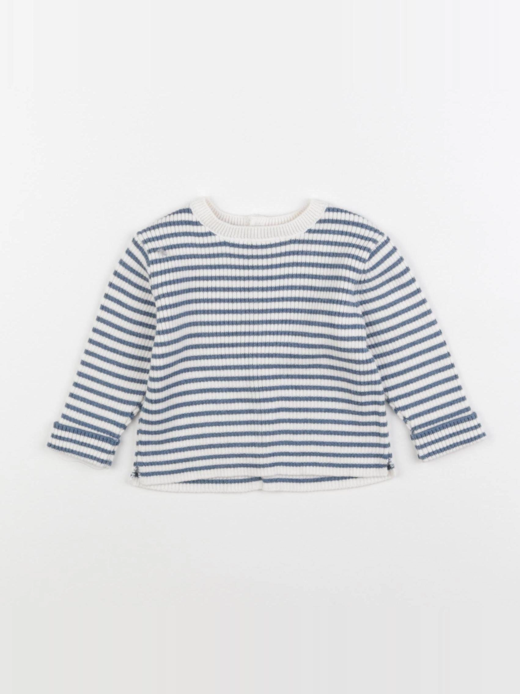 Zara - sweat bleu - 3/6 mois