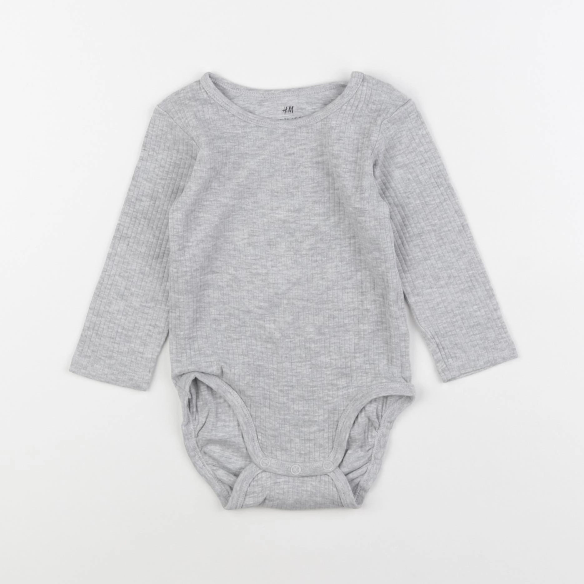 H&M - body gris - 6/9 mois