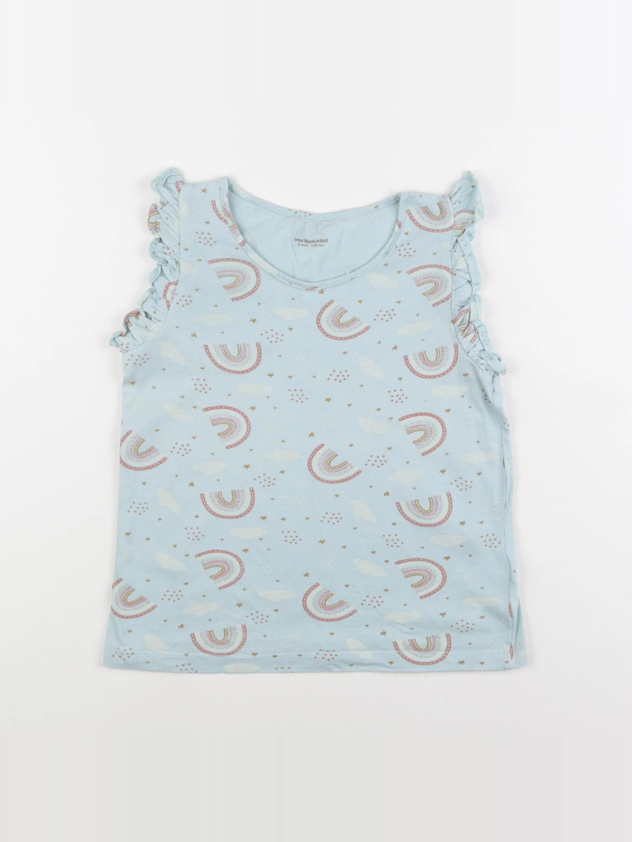 Vertbaudet - tee-shirt bleu - 8 ans