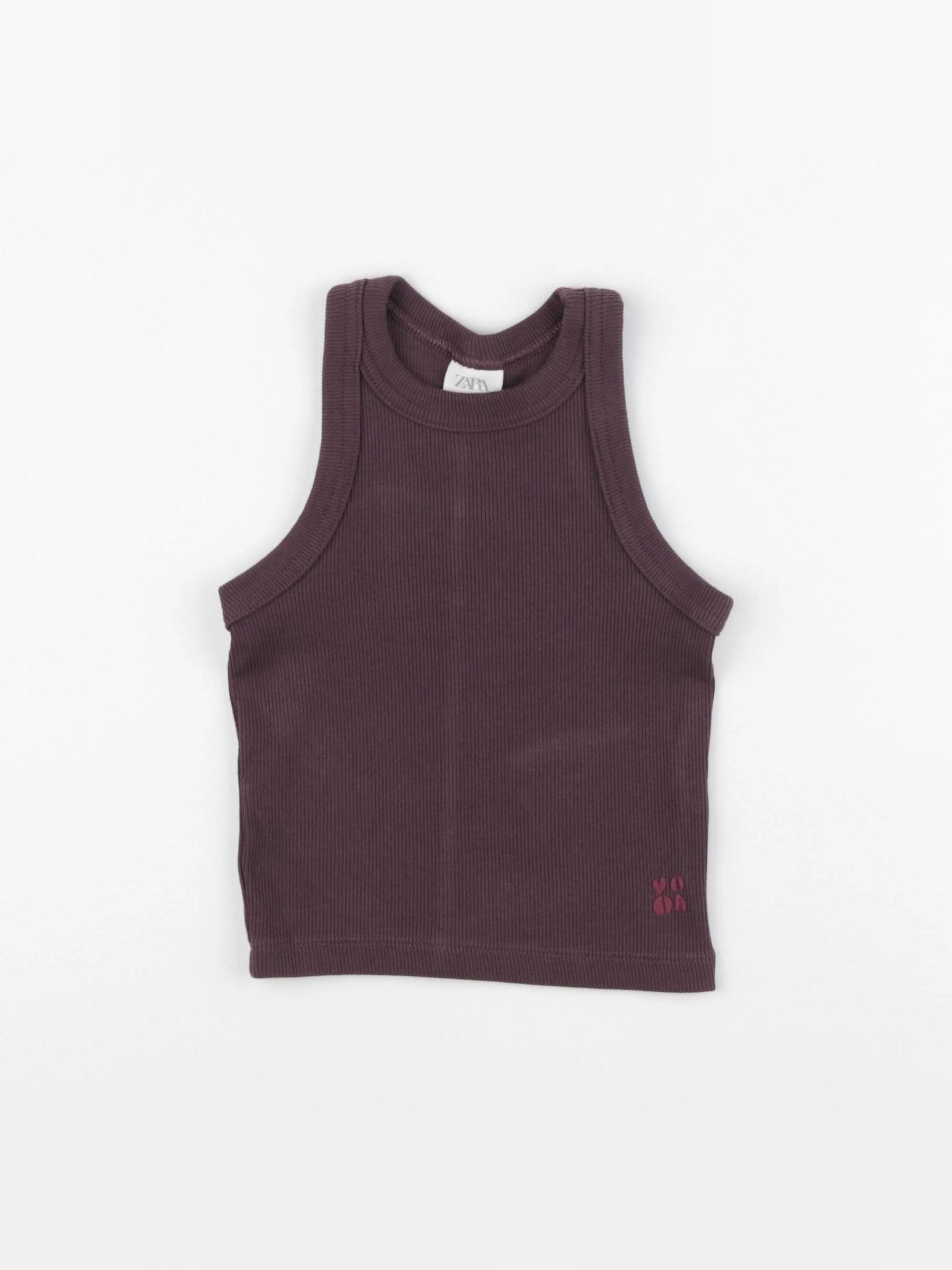 Zara - tee-shirt marron - 6/7 ans