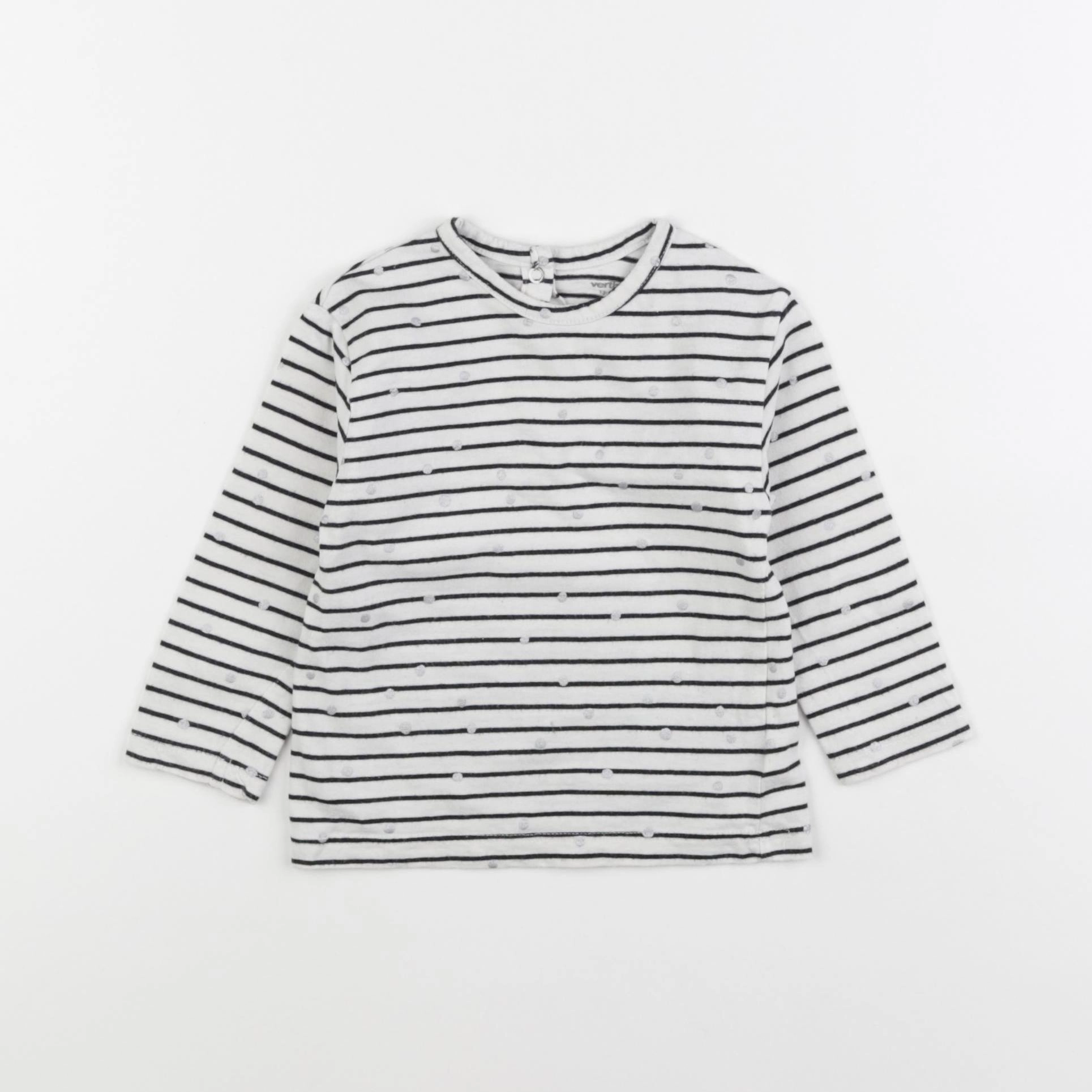 Vertbaudet - tee-shirt bleu, argent - 12 mois