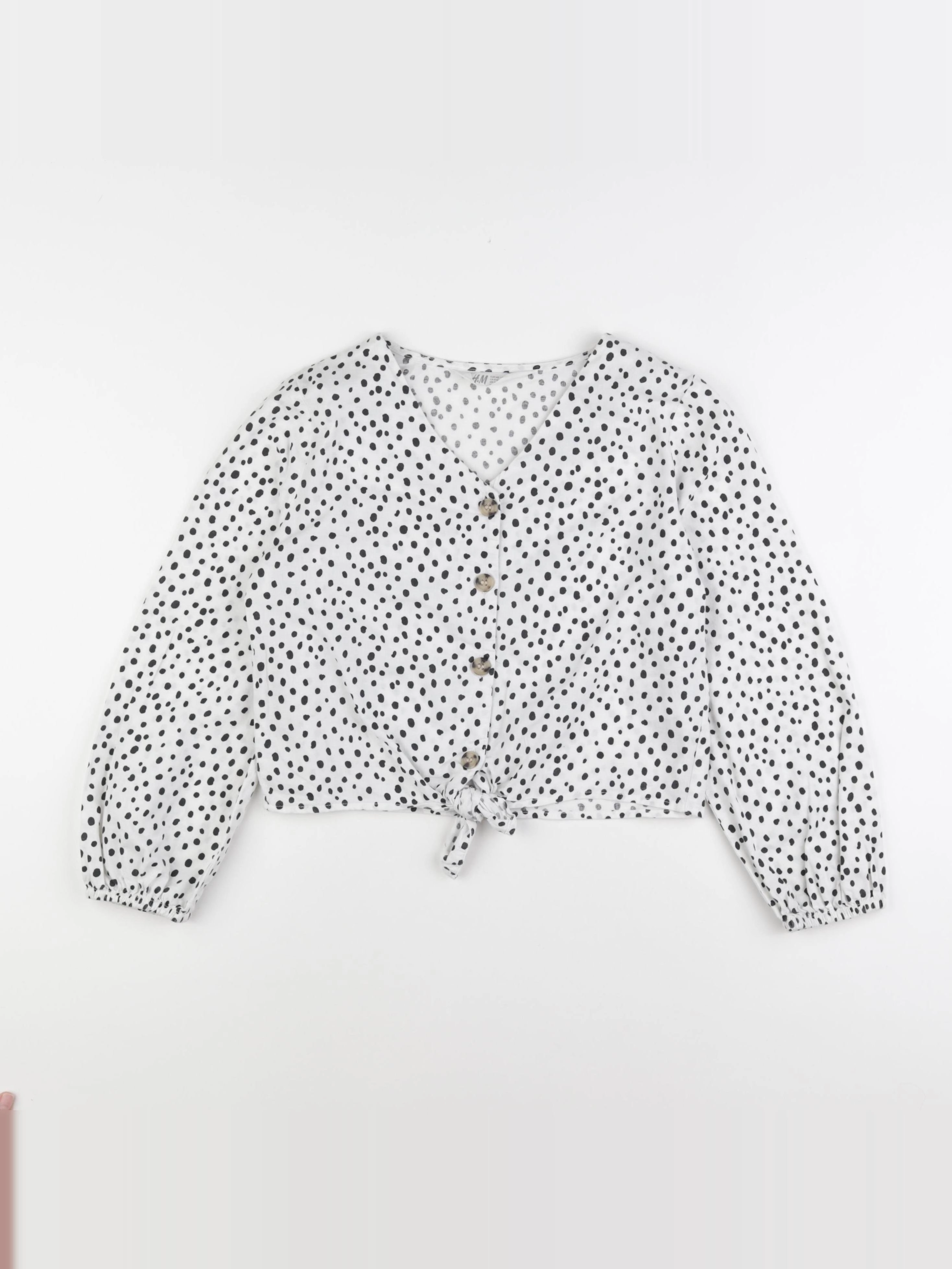 H&M - chemise blanc, noir - 9/10 ans