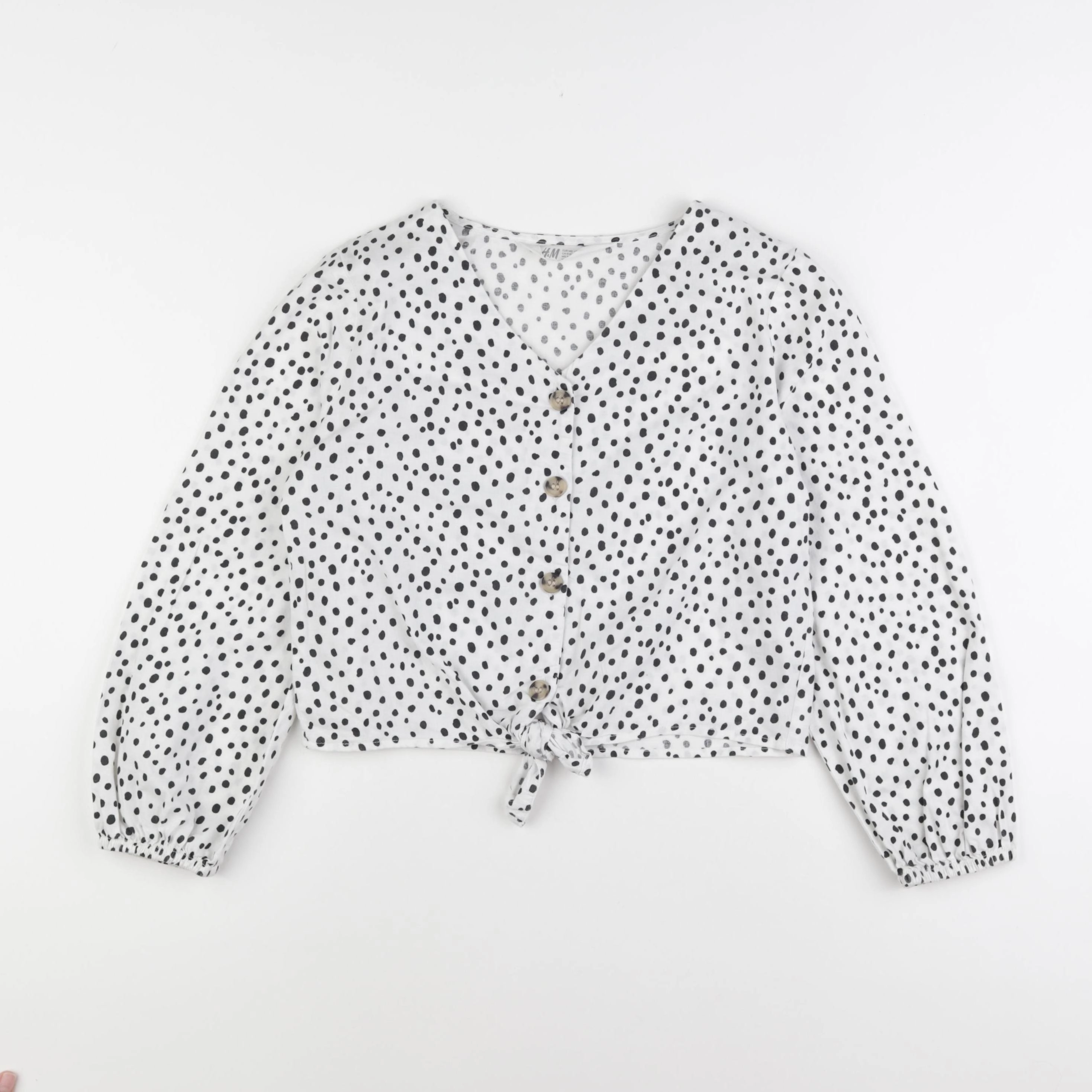 H&M - chemise blanc, noir - 9/10 ans