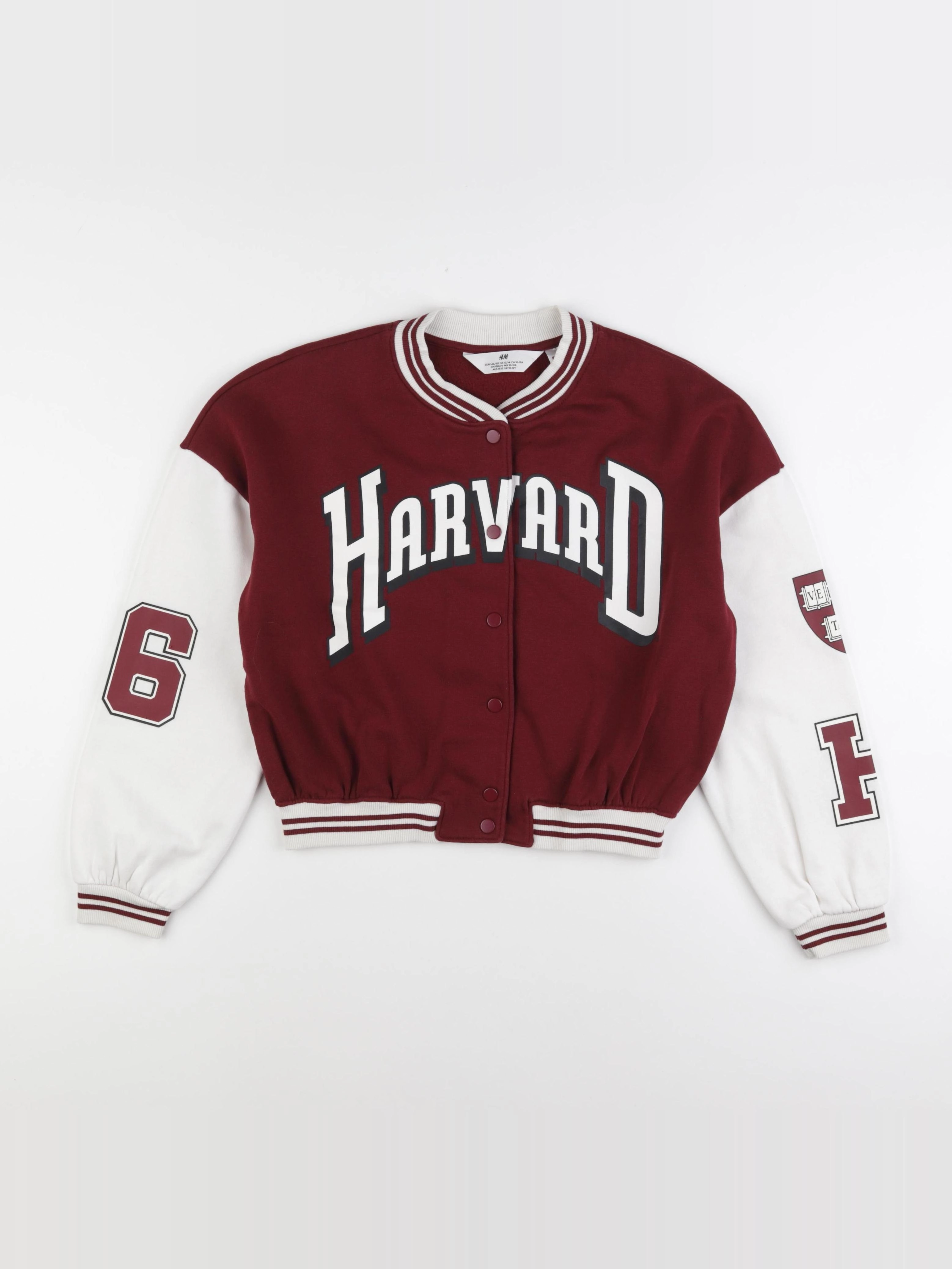 H&M - veste blanc, rouge - 9/10 ans