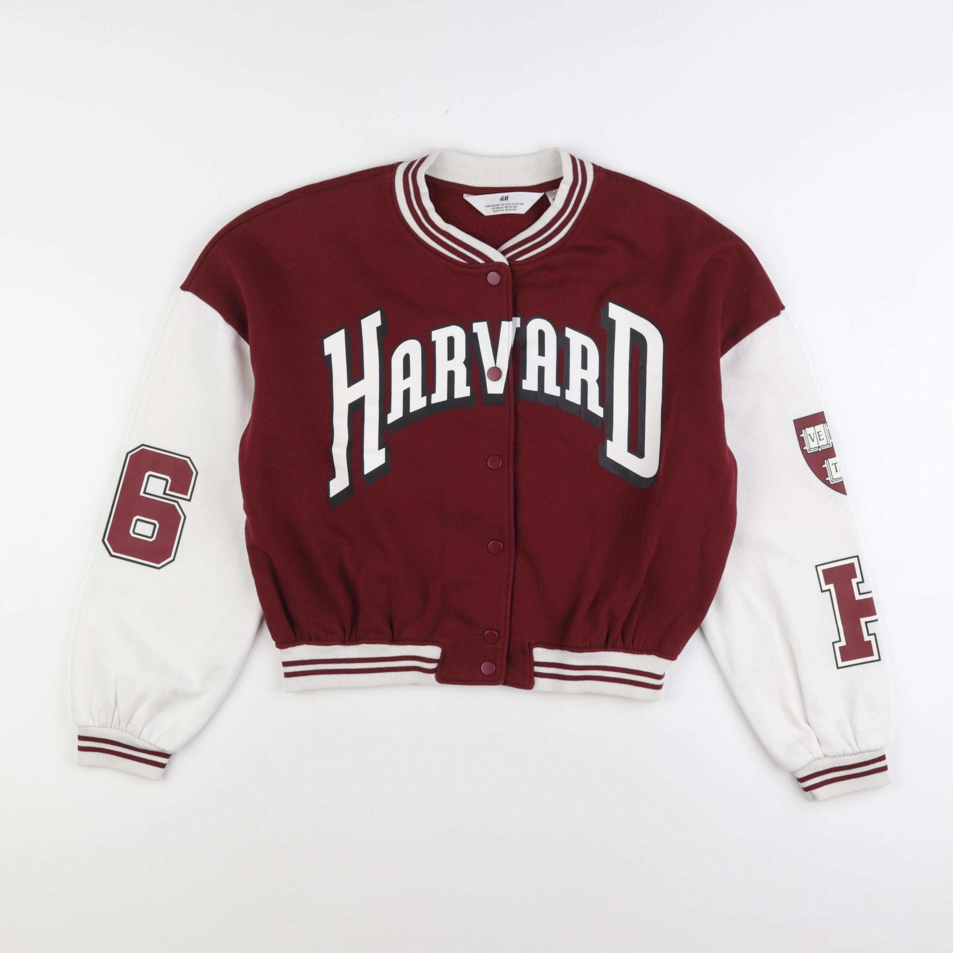 H&M - veste blanc, rouge - 9/10 ans