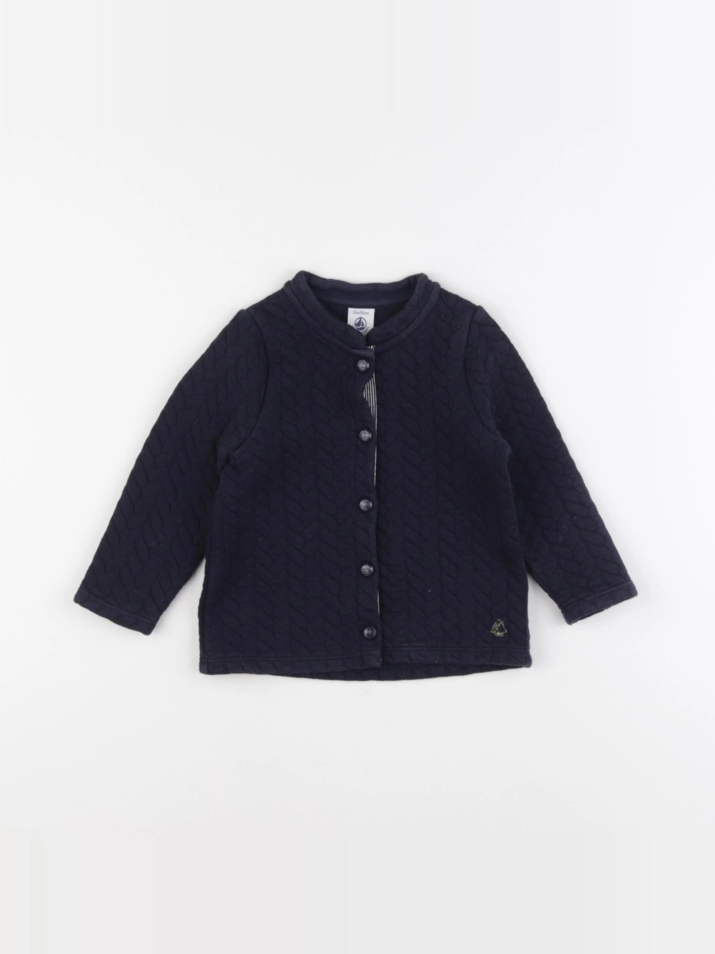 Petit Bateau - sweat bleu - 24 mois