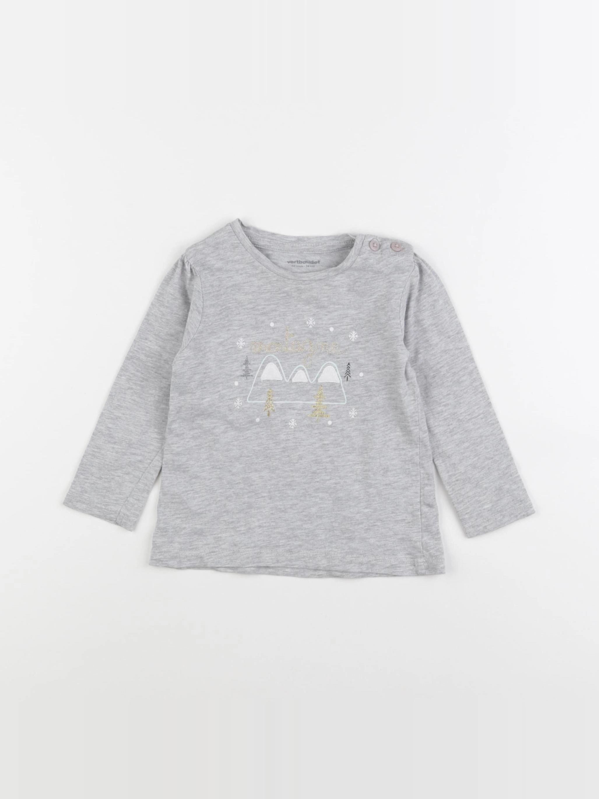 Vertbaudet - tee-shirt gris - 12 mois