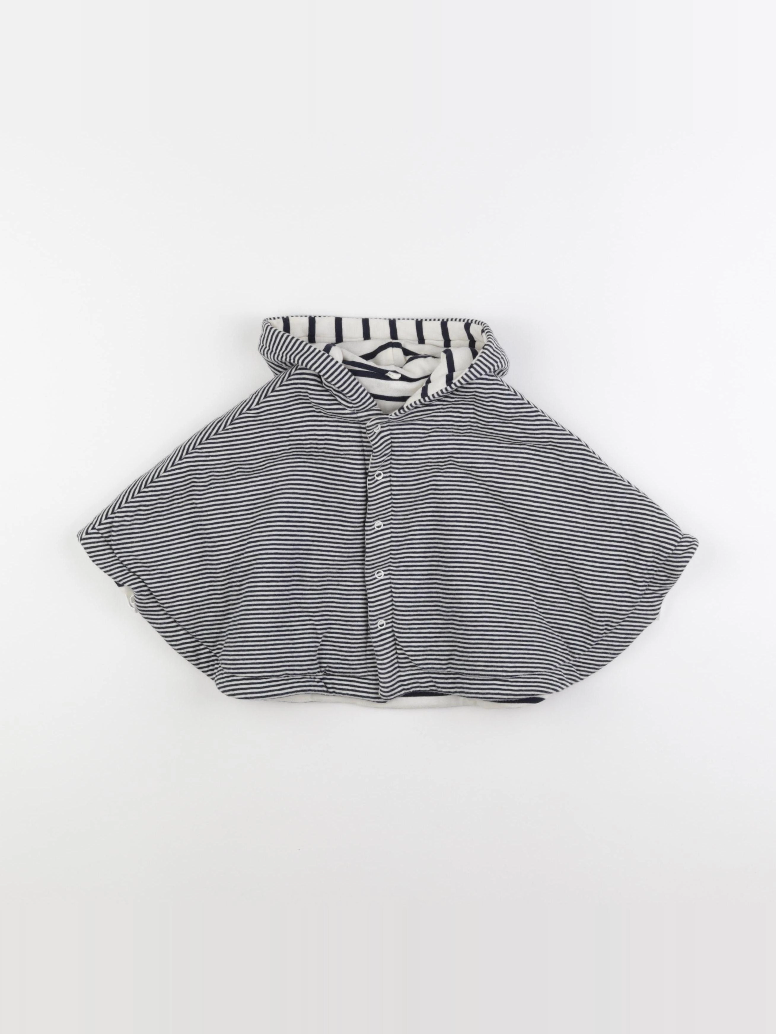 Petit Bateau - cape blanc, bleu - 6/12 mois